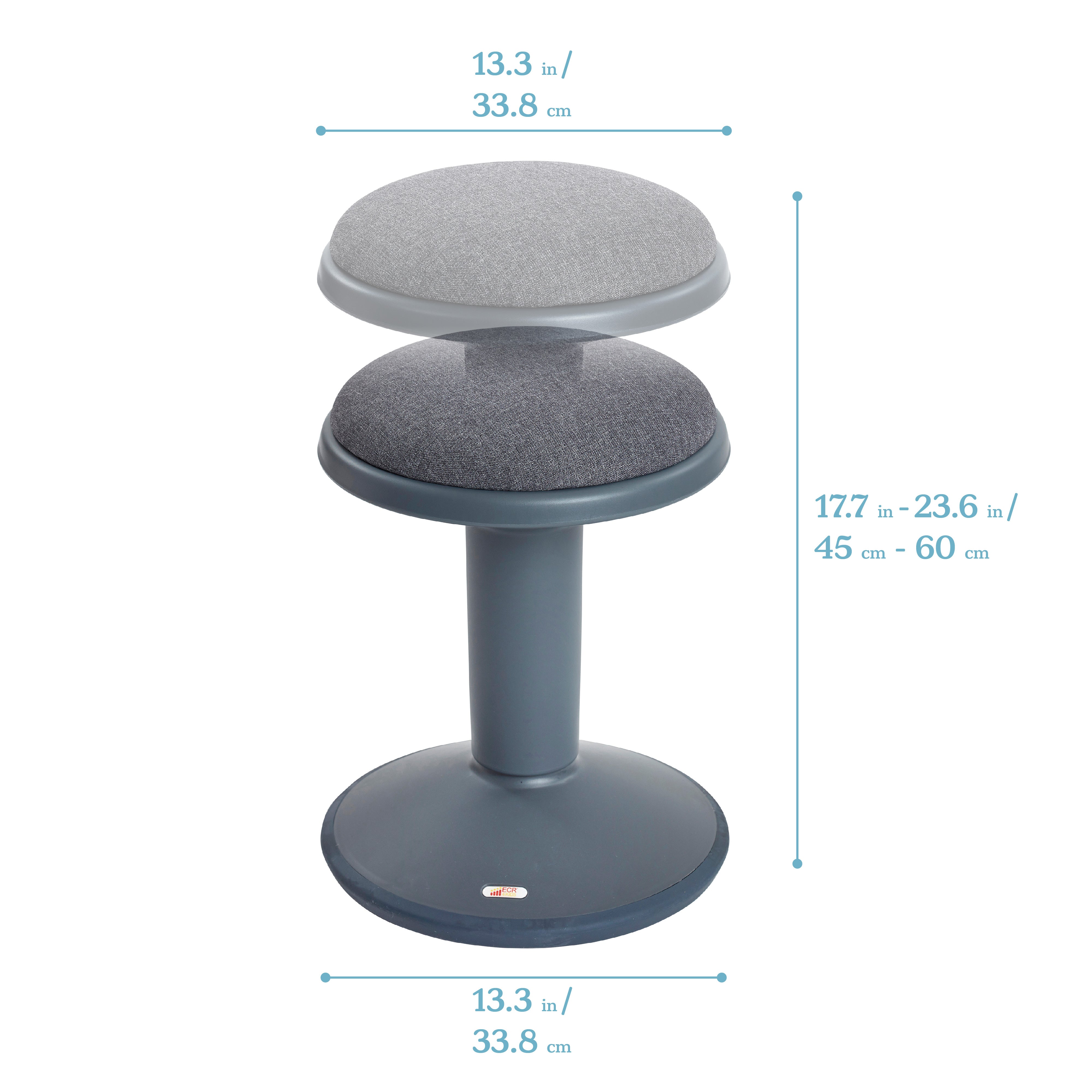 Sitwell Wobble Stool with Cushion, Adjustable Height