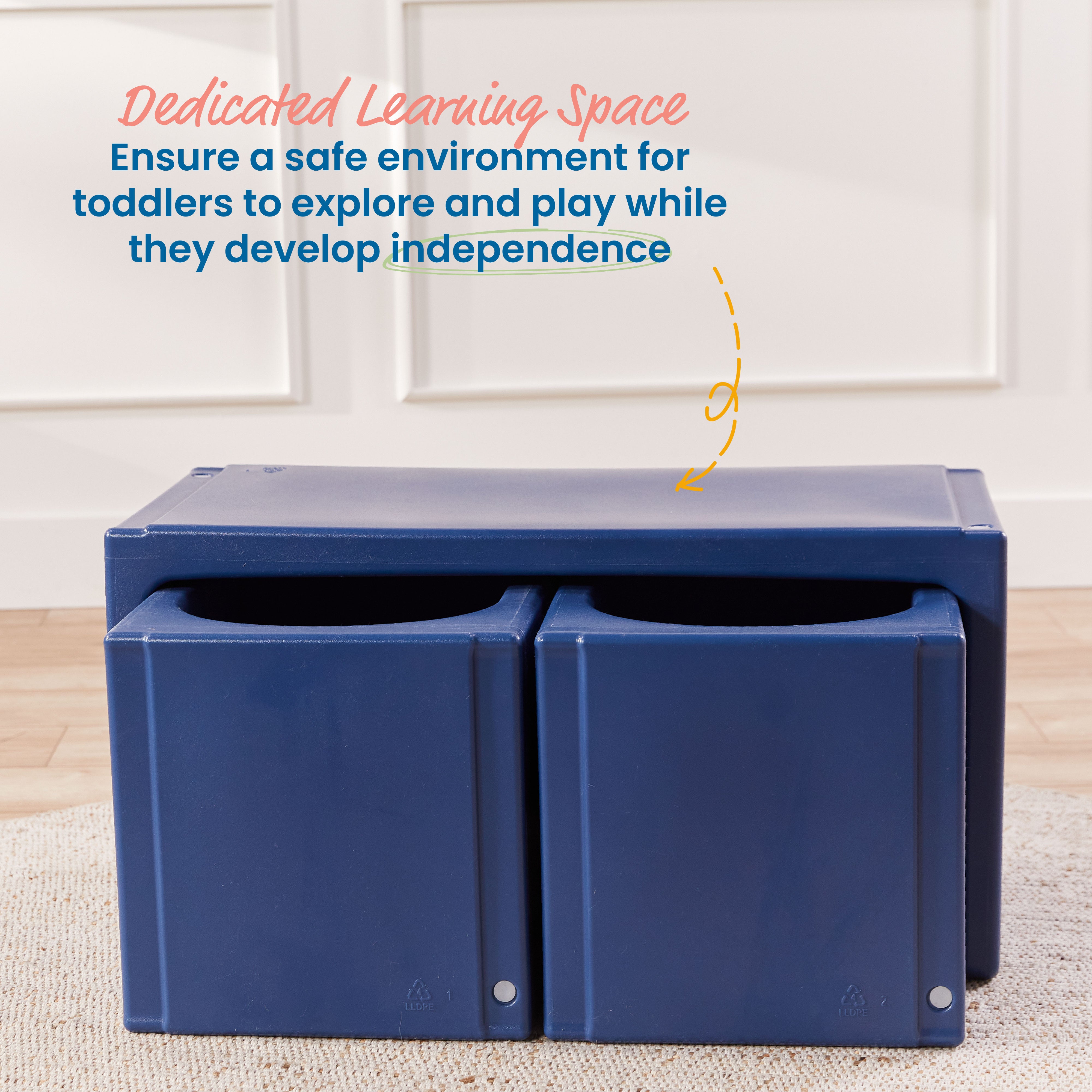 Tri-Me Table and Cube Chair Set, 3-Piece