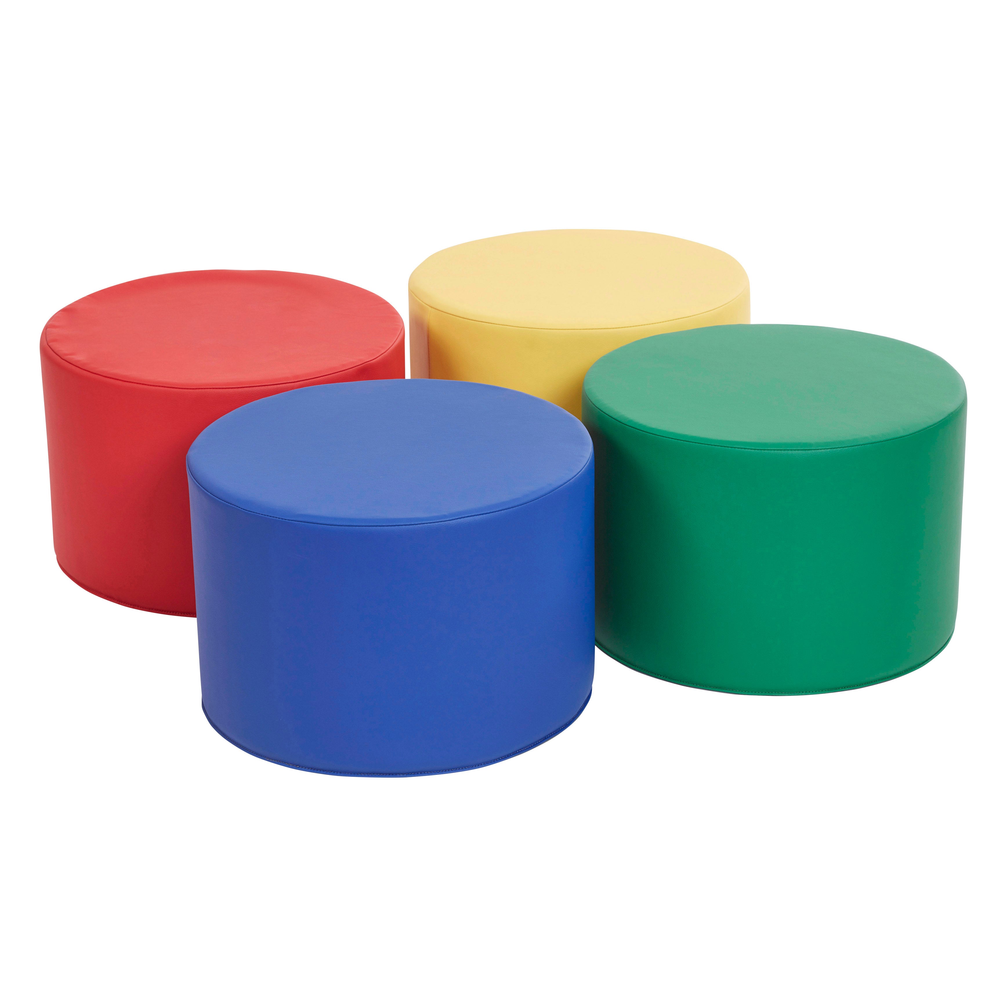 Foam Ottoman Set, Round, 4-Piece