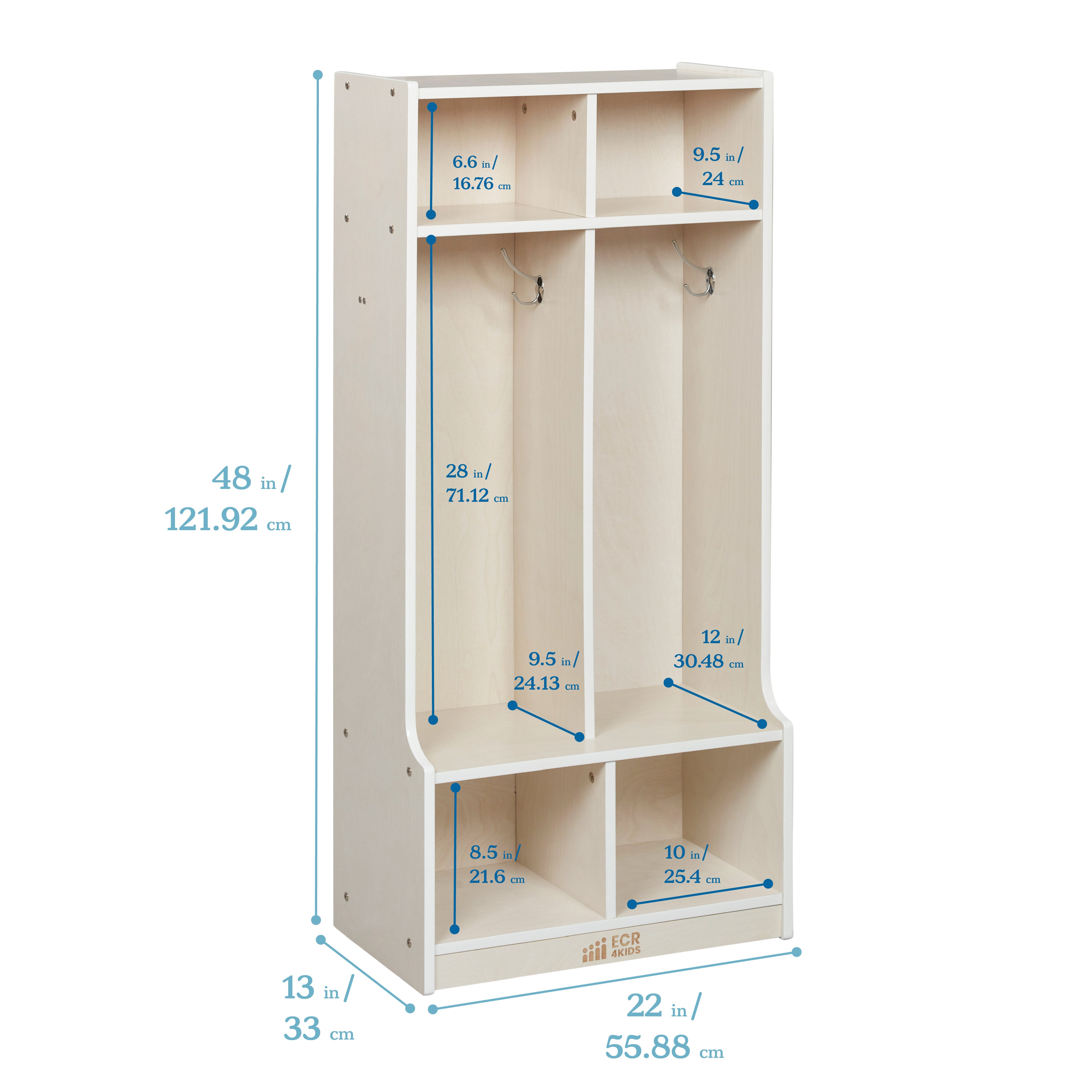 2-Section Coat Locker with Bench