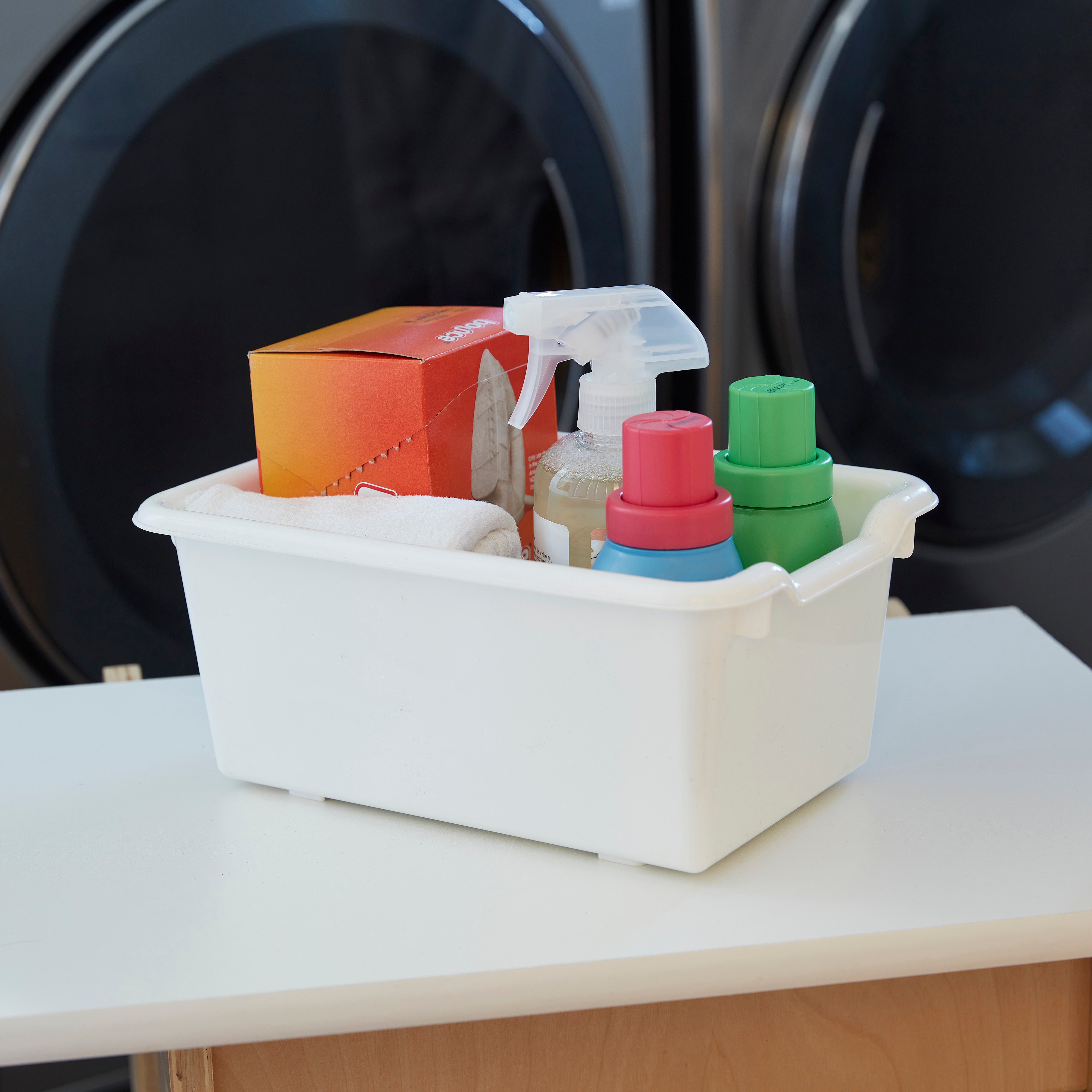 Scoop Front Storage Bins, Multipurpose Organization, 5-Pack