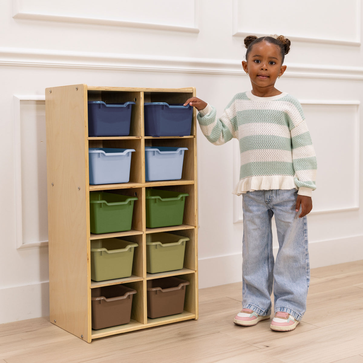 Streamline 10 Cubby Tray Cabinet with 10 Scoop Front Bins, 5x2