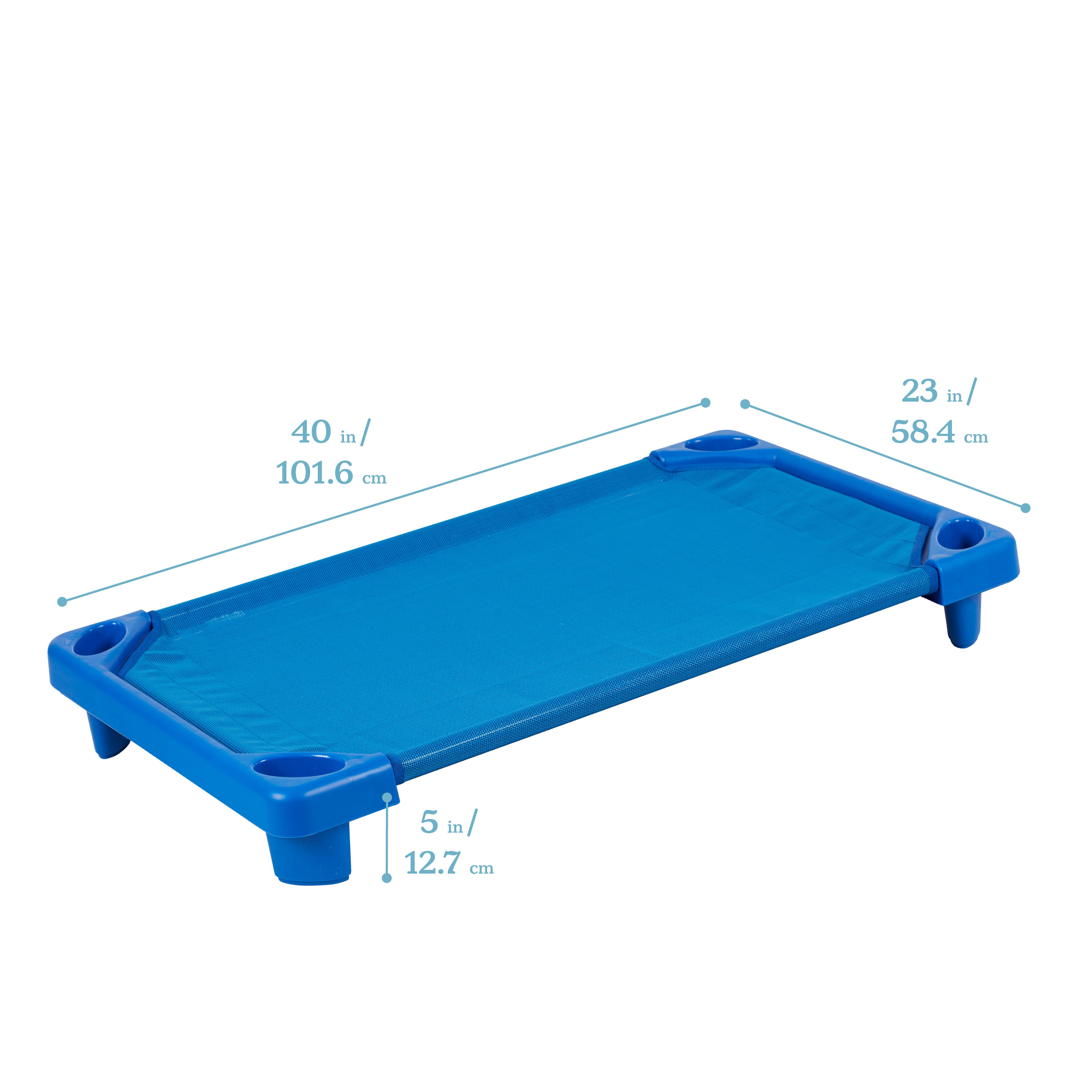 Streamline Toddler Cot, Ready-to-Assemble, 6-Pack - Blue
