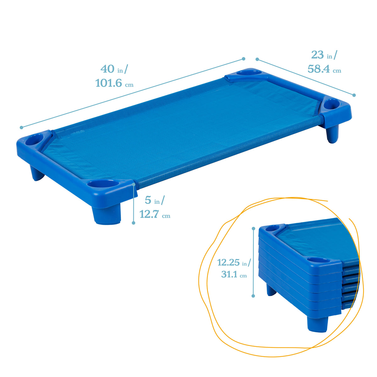 Streamline Cot, Ready-to-Assemble, Toddler Size, 6-Pack