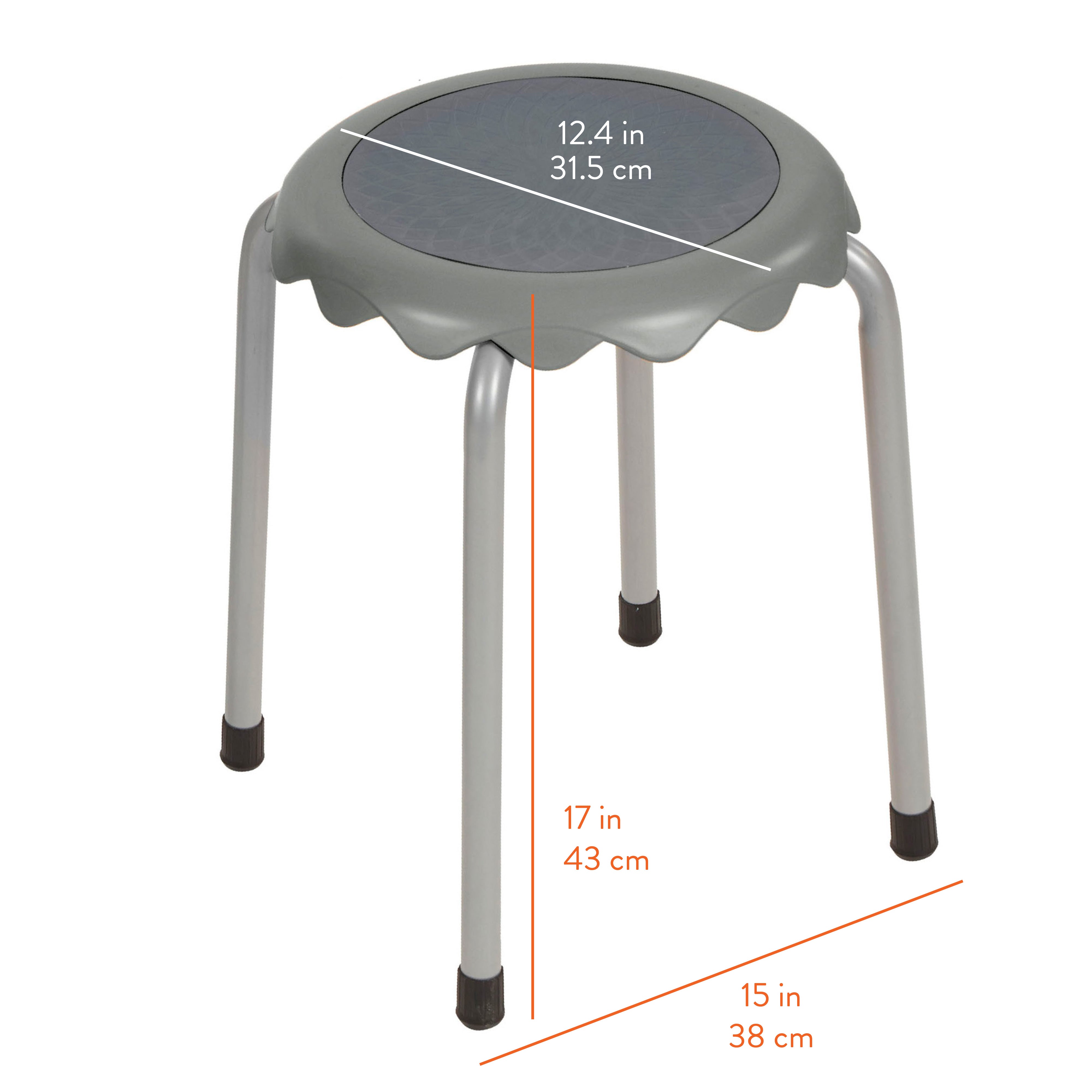 Blossom Stackable Plastic Stools, 8-Piece