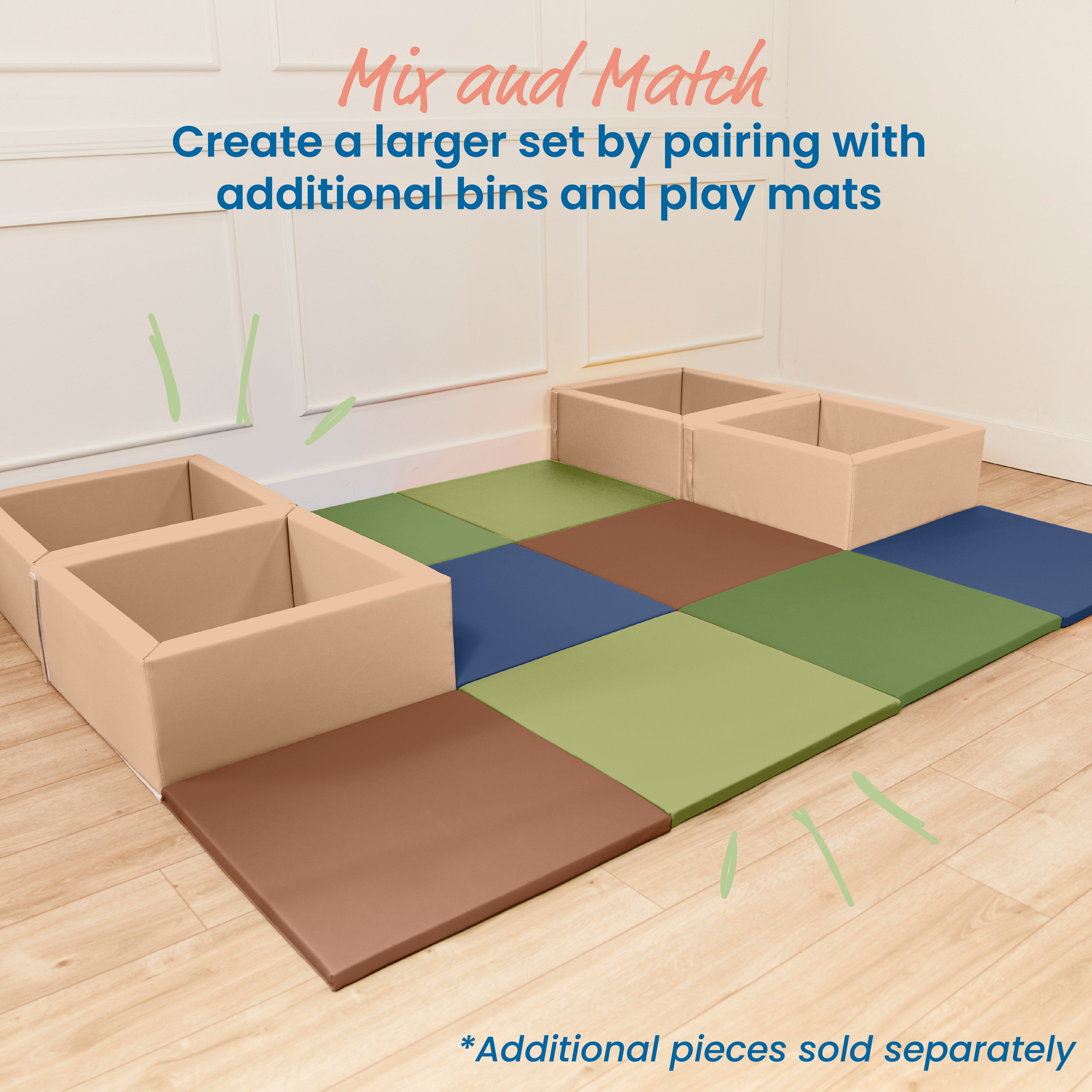 Play Patch Activity Mat and Toy Bins, 6-Piece