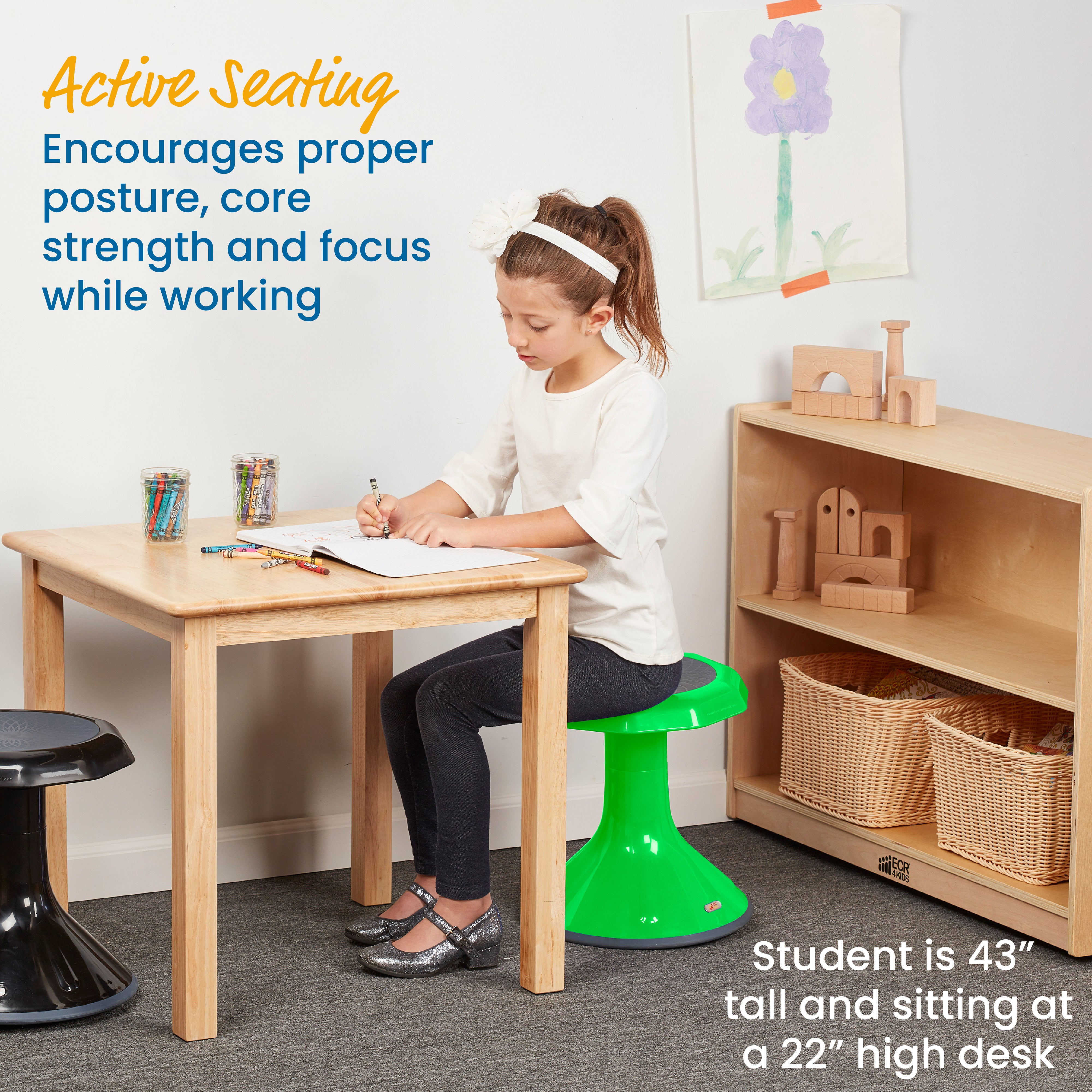 ACE Active Core Engagement Wobble Stool, 15-Inch Seat Height