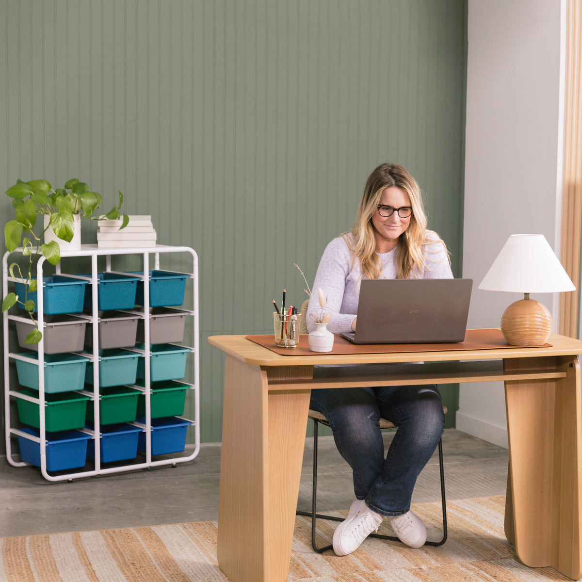 5-Tier Storage Rack with 15 Cubby Bins, 5x3