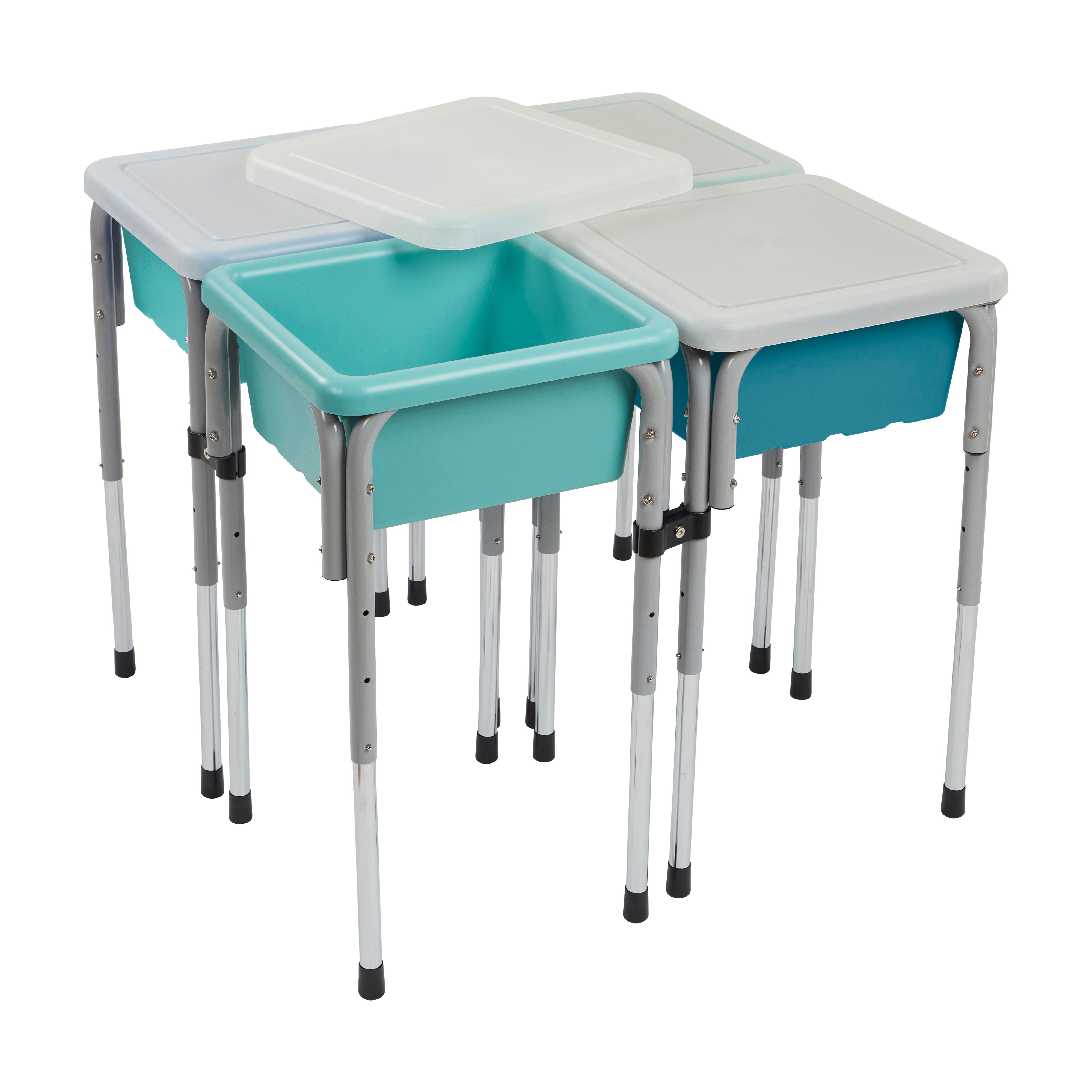 4-Station Sand and Water Adjustable Play Table