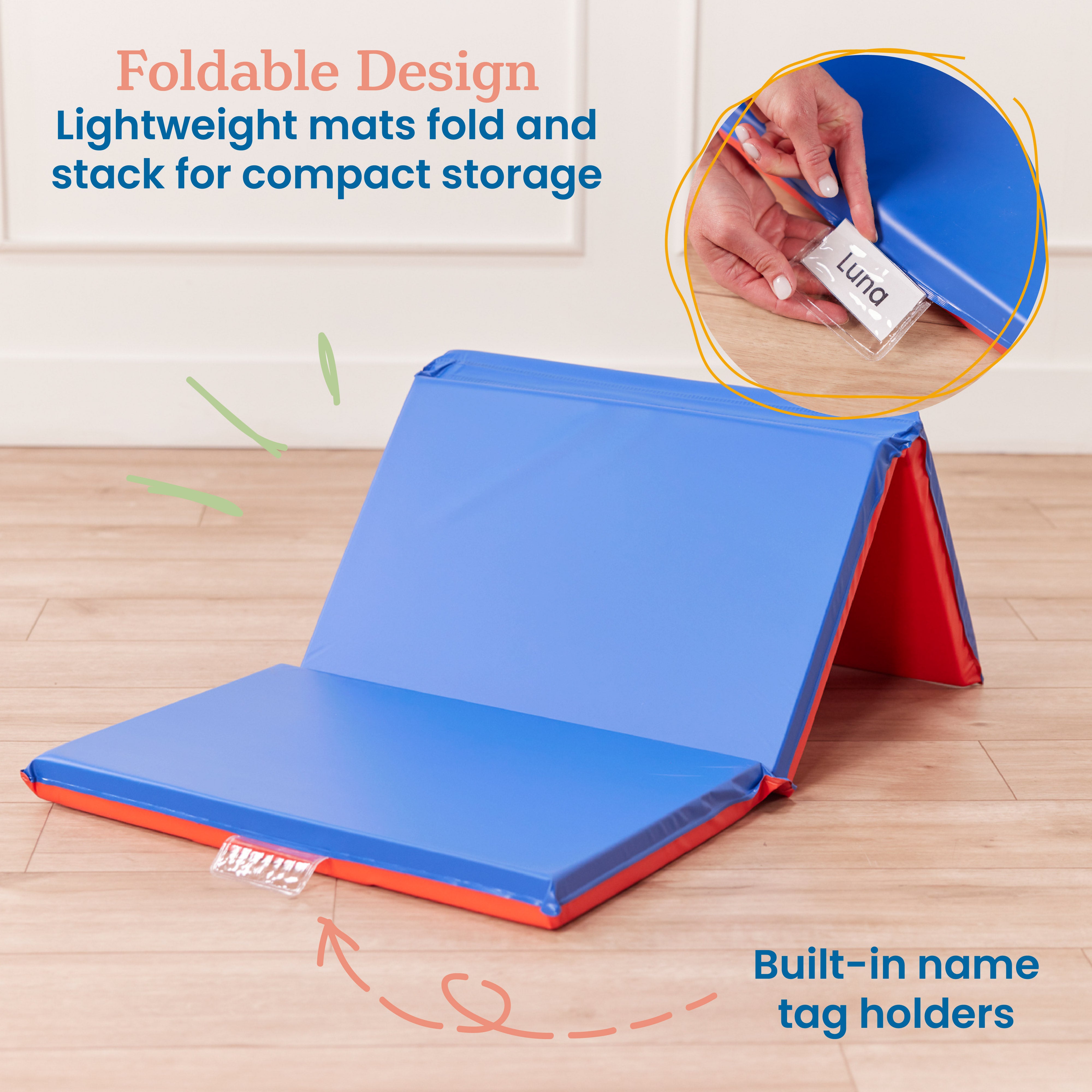 Premium Folding Rest Mat - Red/Blue