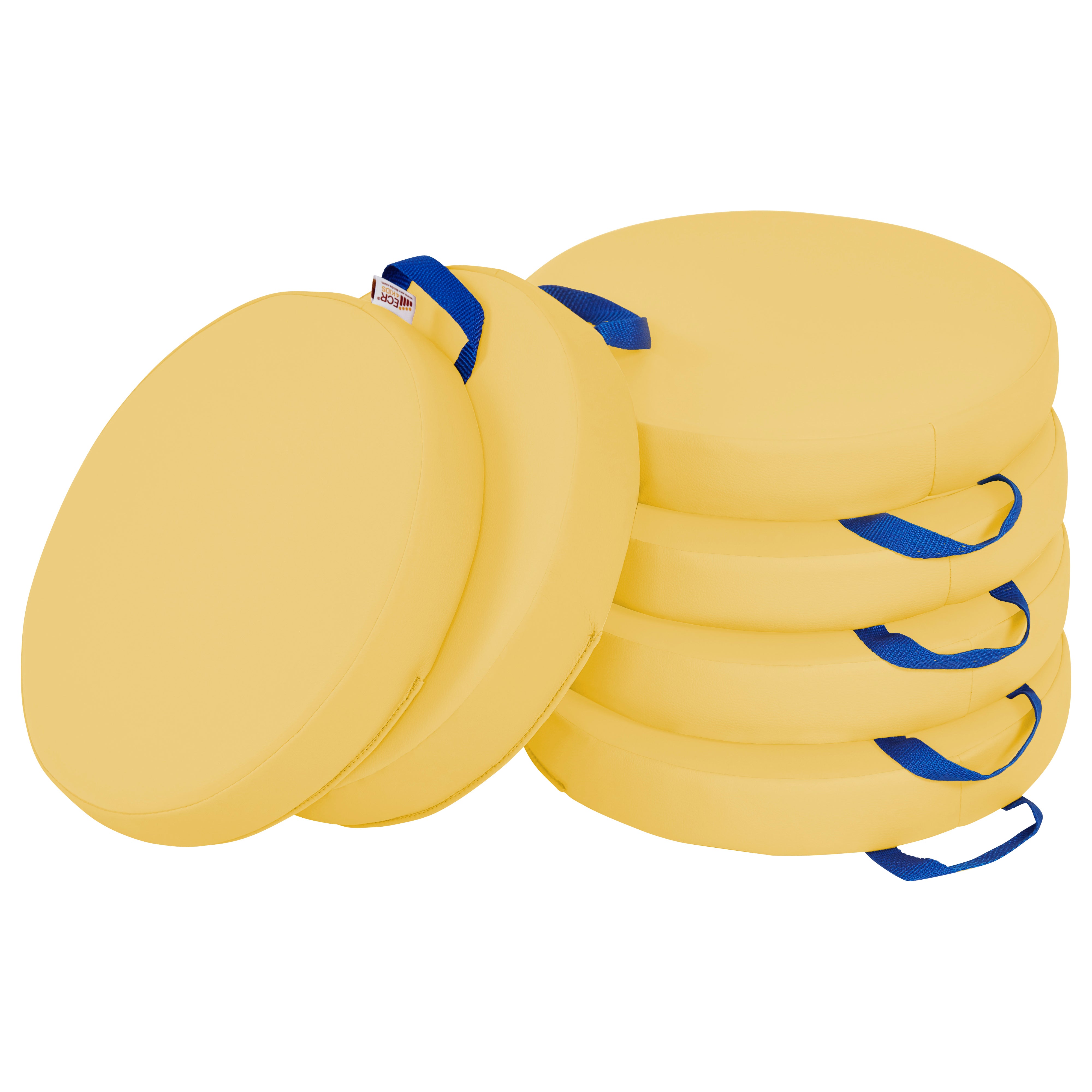 Round Floor Cushions with Handles, 6-Piece