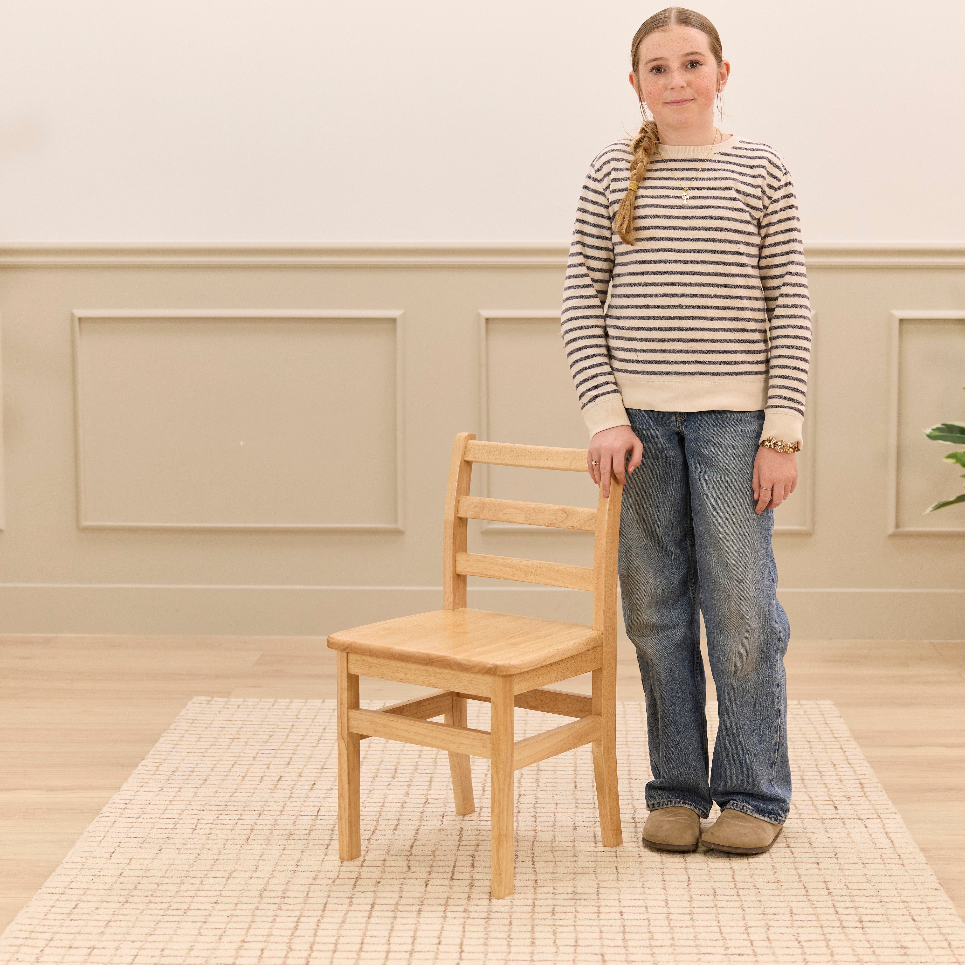 Wooden Ladderback Chairs, 2-Pack