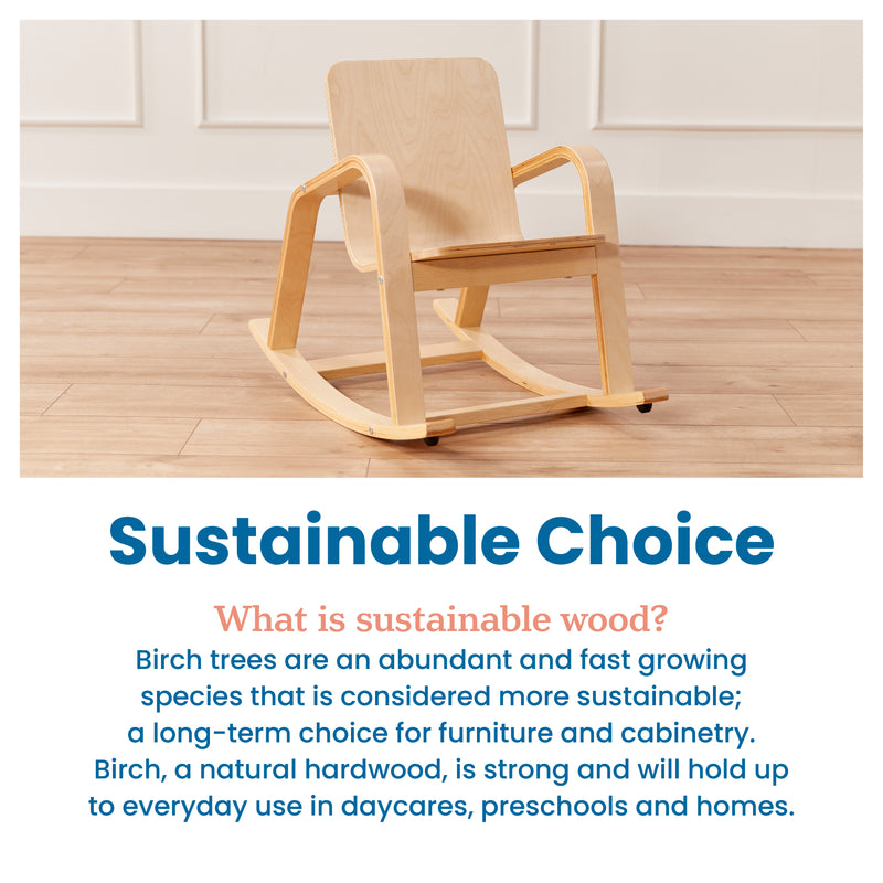 Bentwood Rocking Chair with Cushion, Kids Furniture