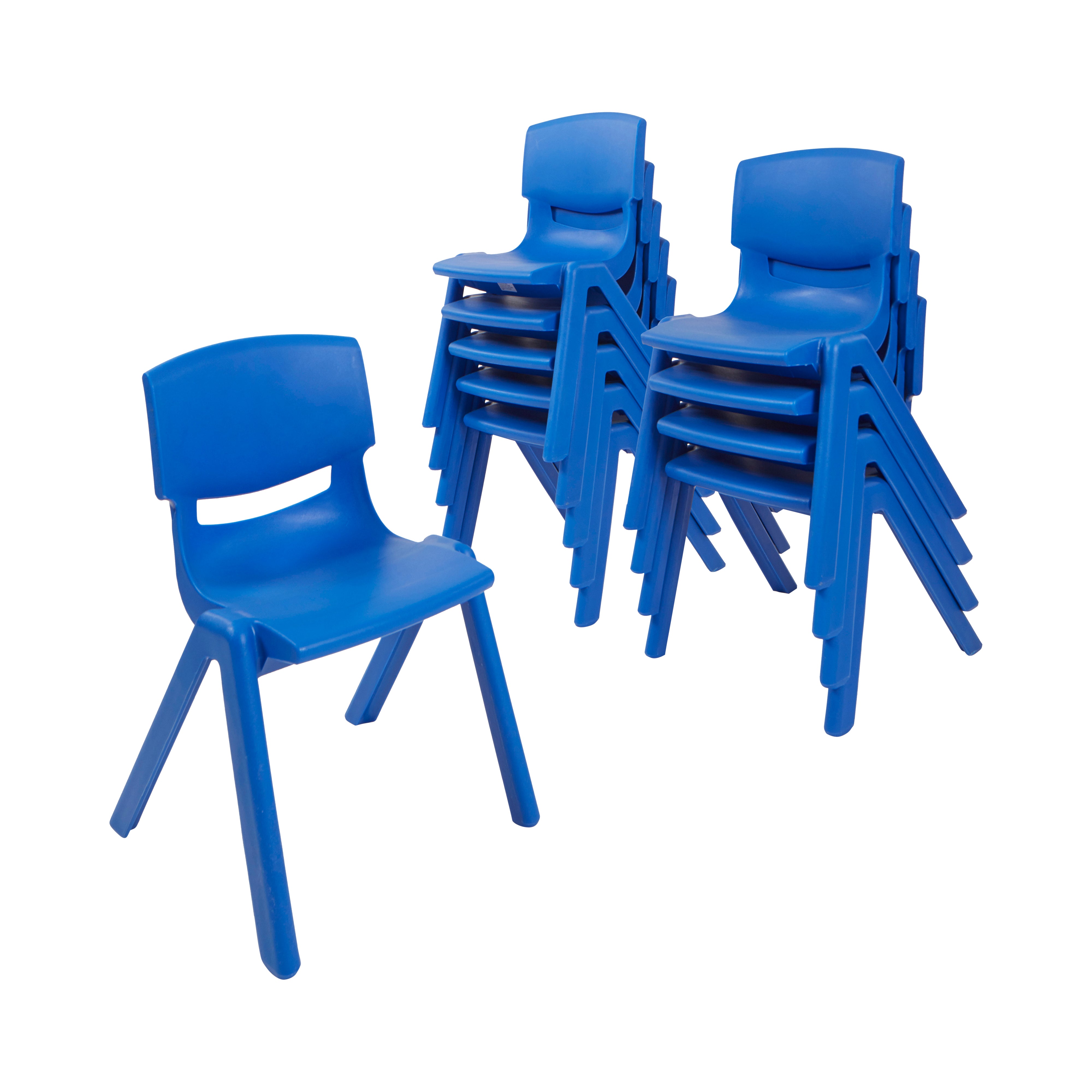 12in Plastic School Stack Chair, 10-Piece