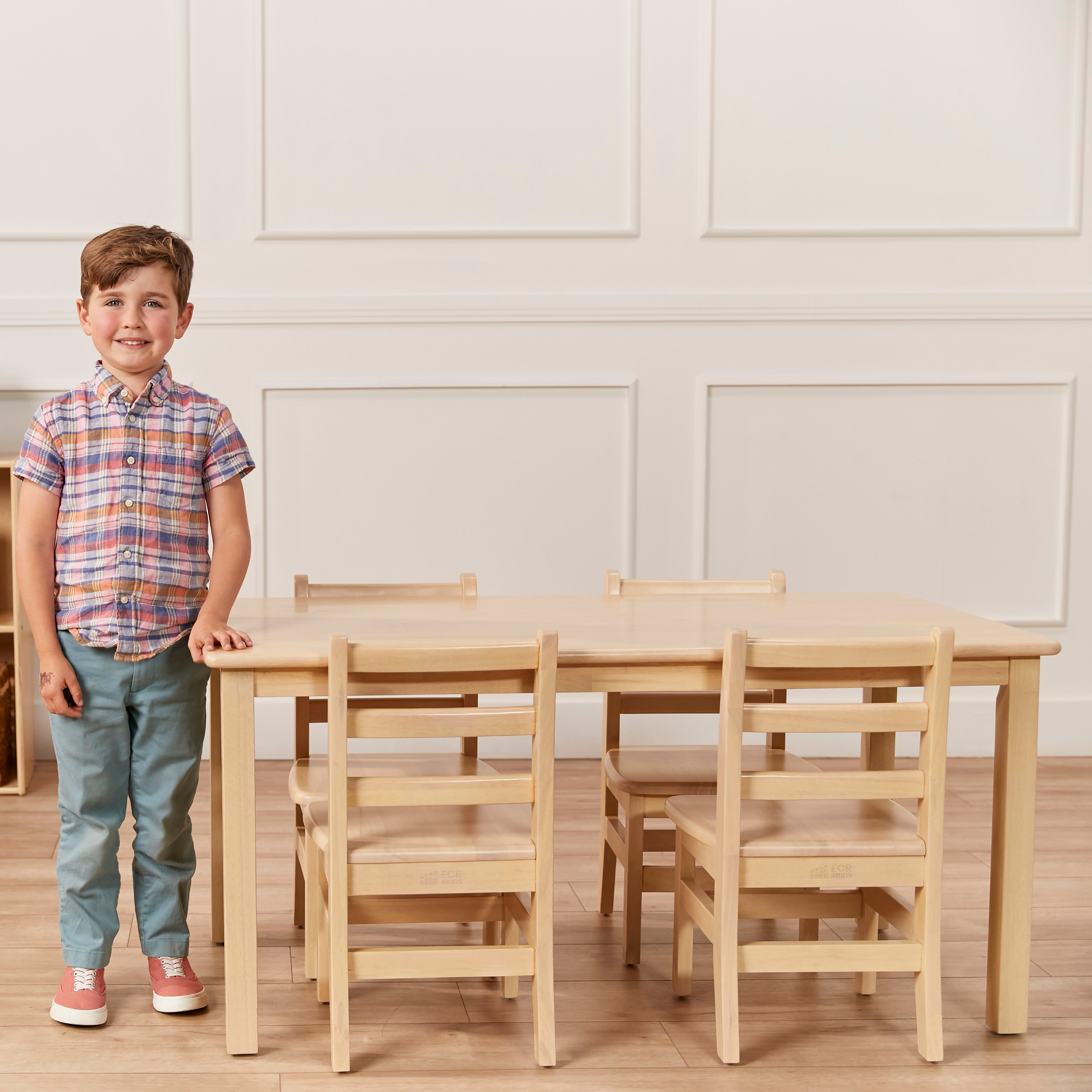 24in x 48in Rectangular Hardwood Table with 22in Legs