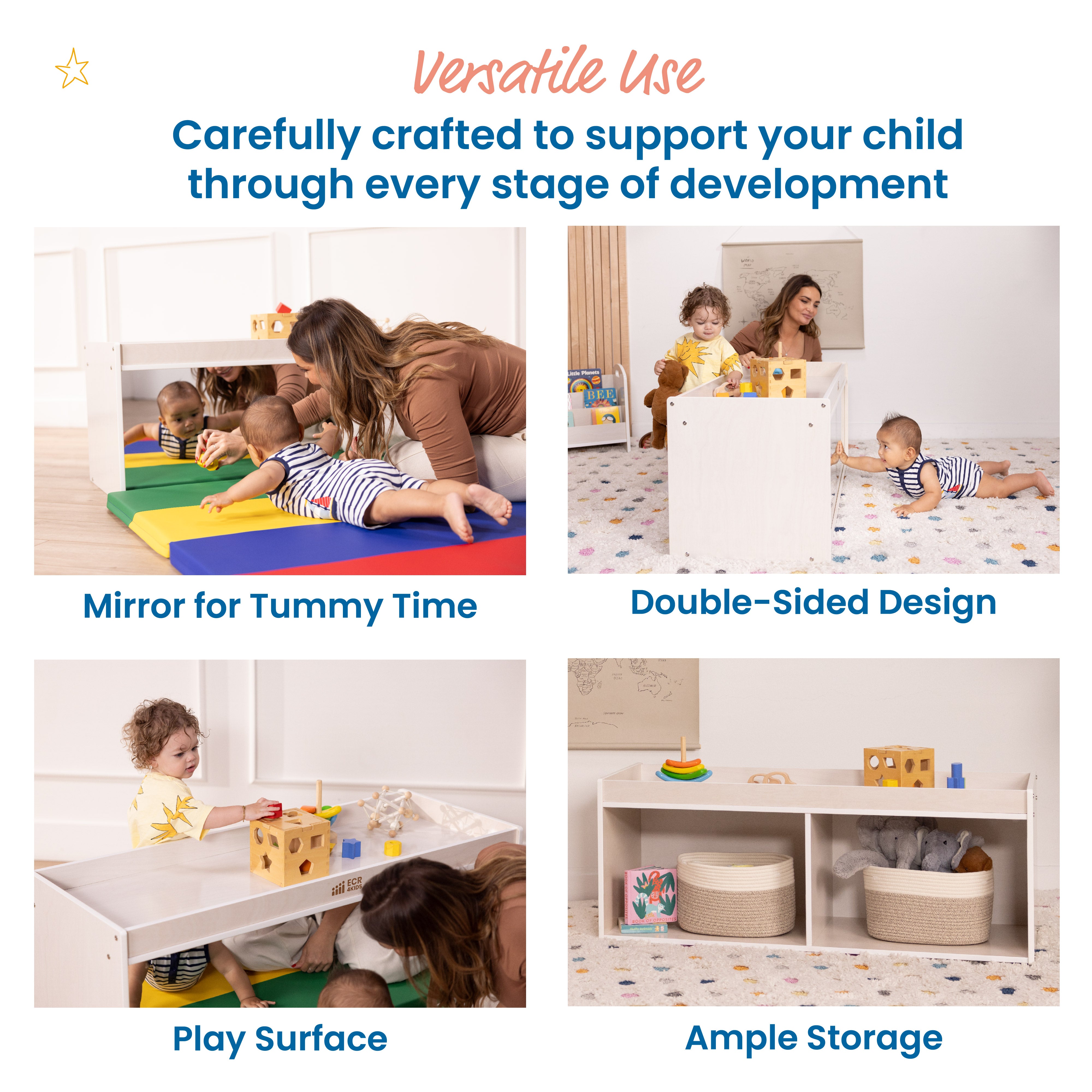 Storage Cabinet with Activity Top and Mirror