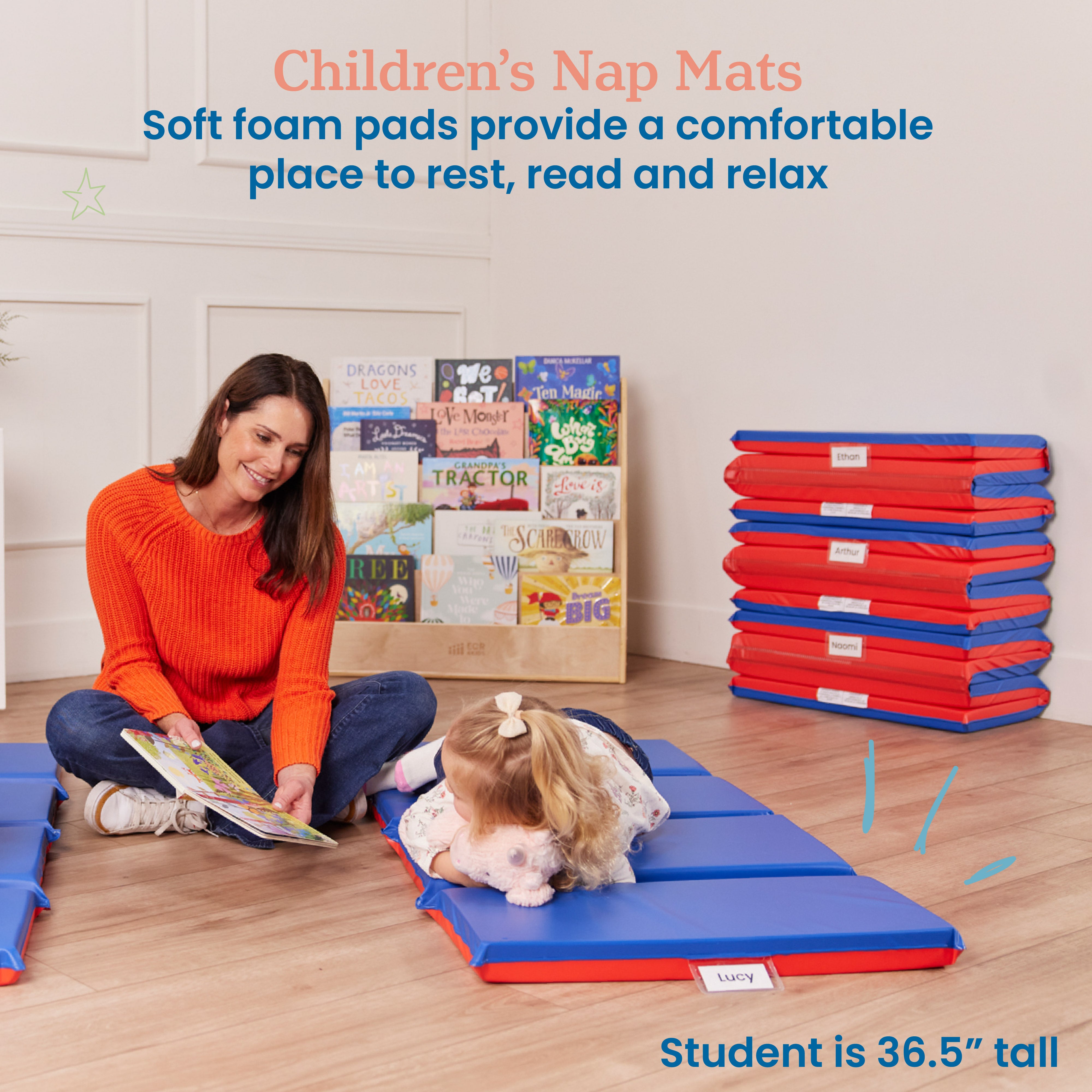 Premium Folding Rest Mat - Red/Blue