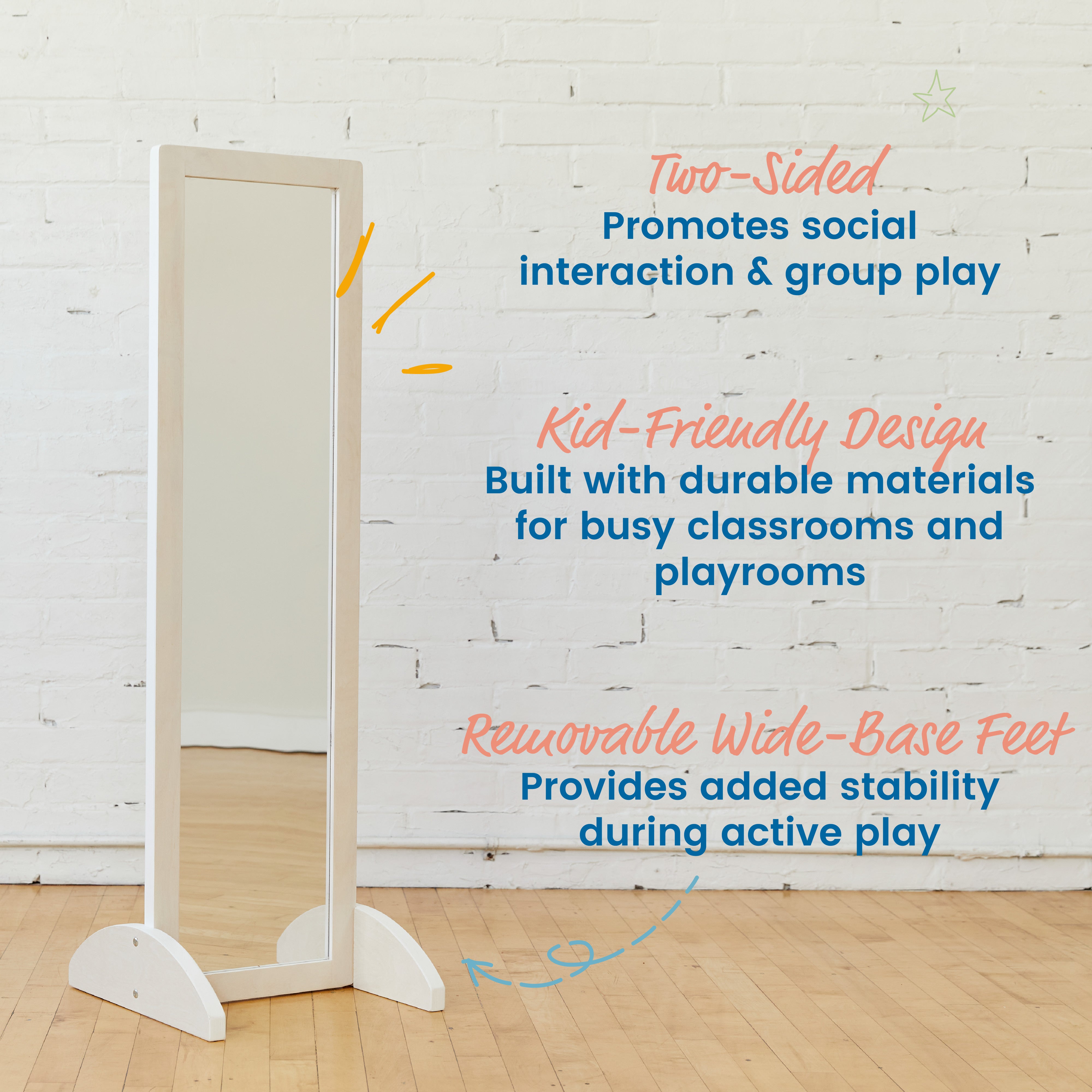 Wooden Double-Sided Bi-Directional Mirror