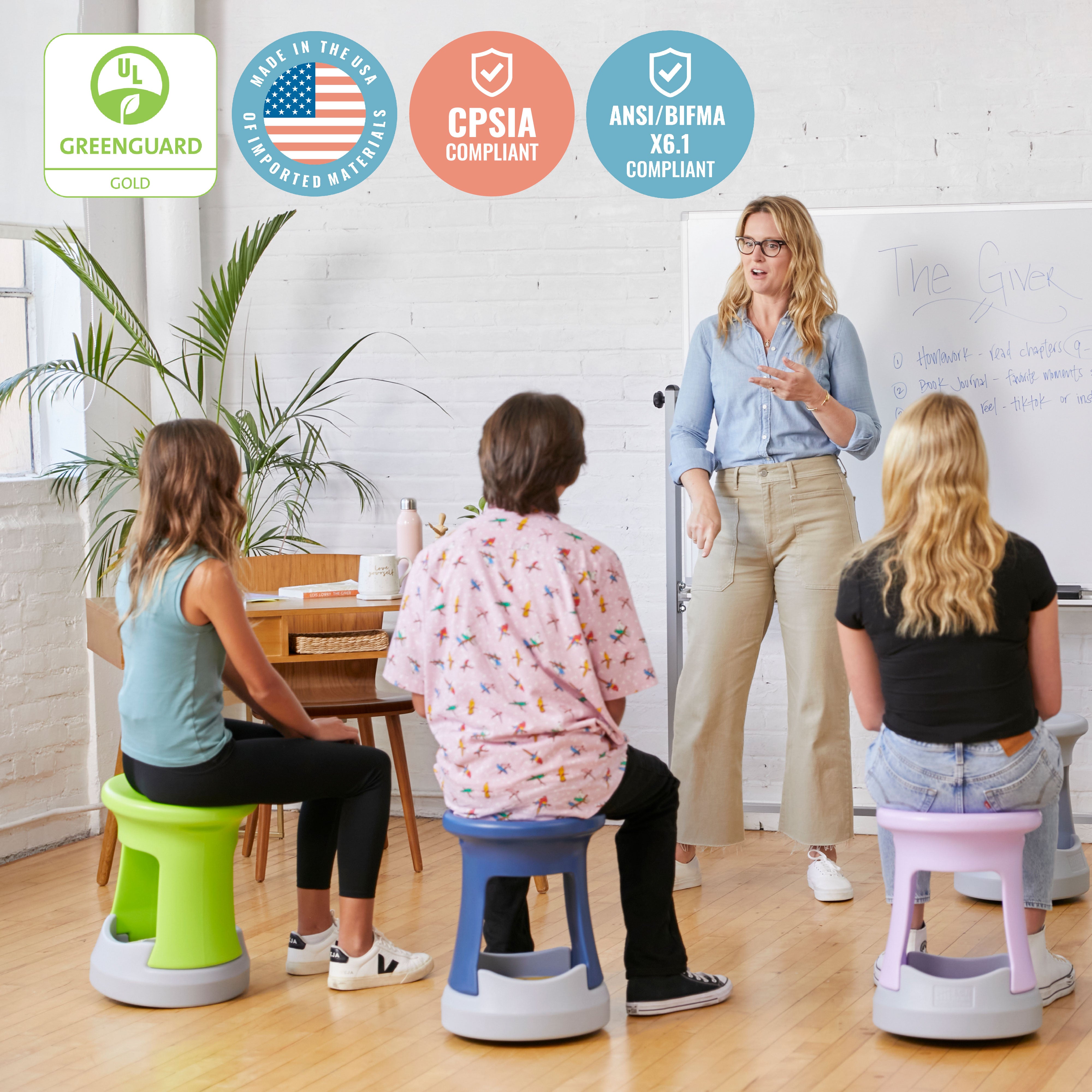 Storage Wobble Stool, 18in Seat Height