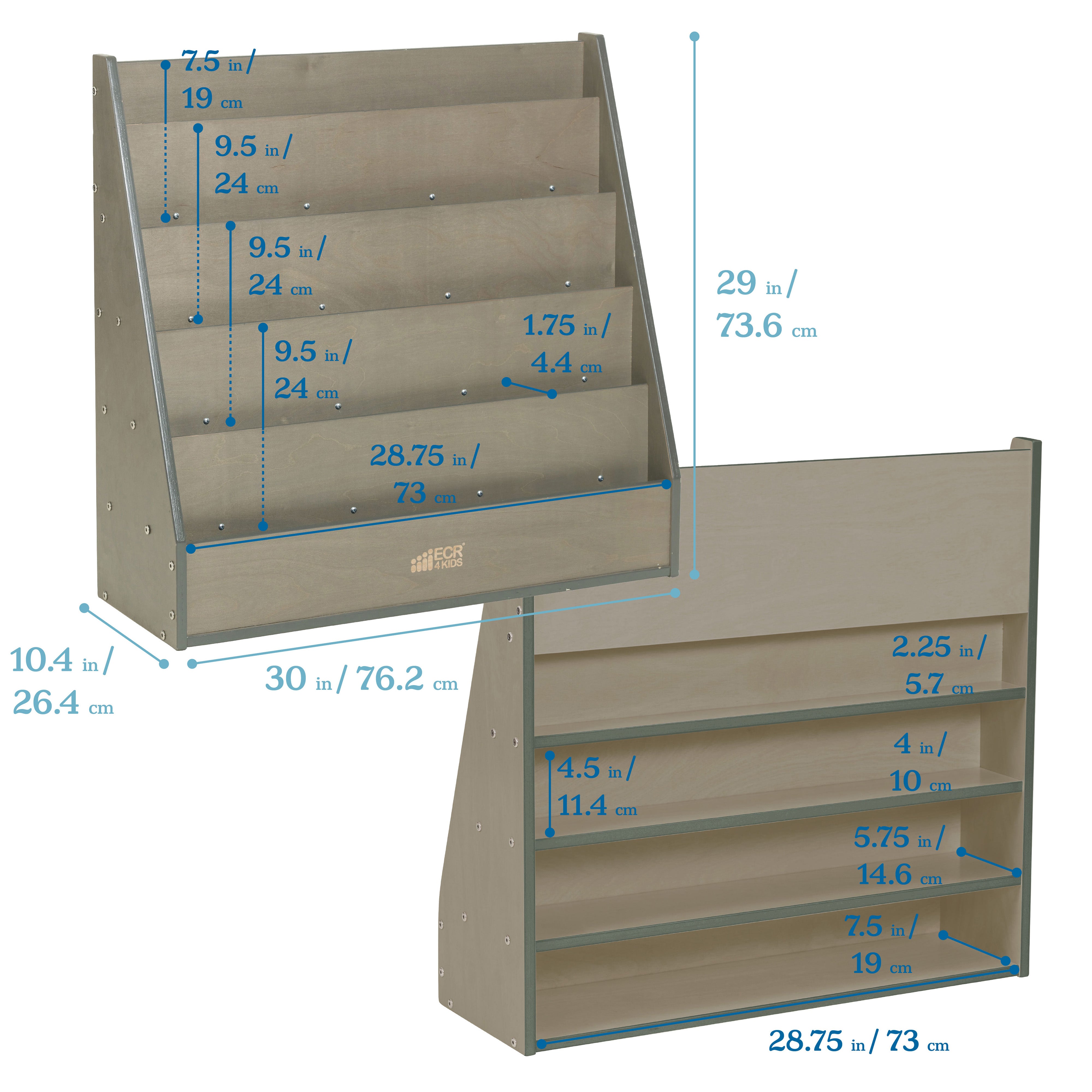 Streamline Single-Sided Book Display with Storage