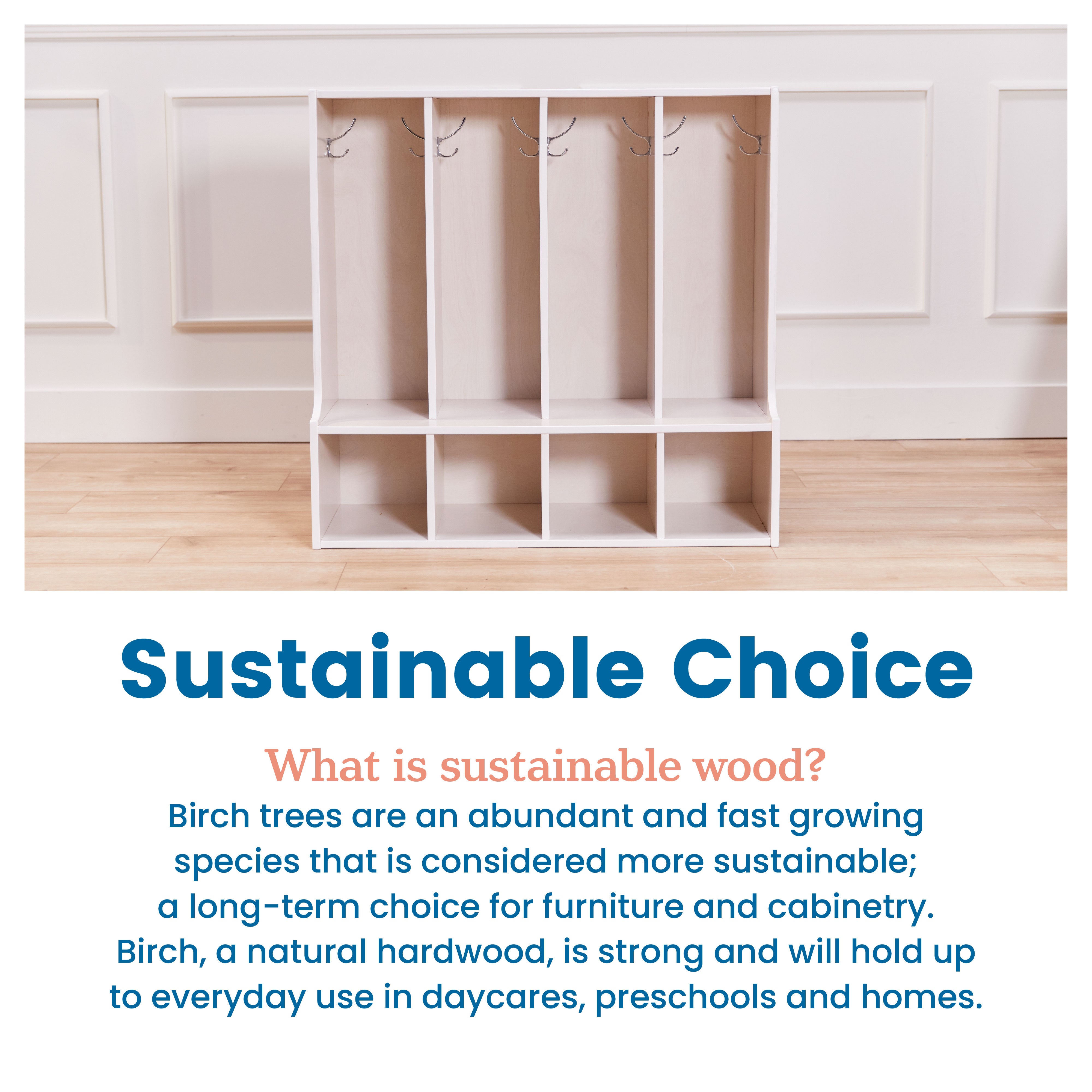 Streamline 4-Section Coat Locker with Bench, Toddler Size