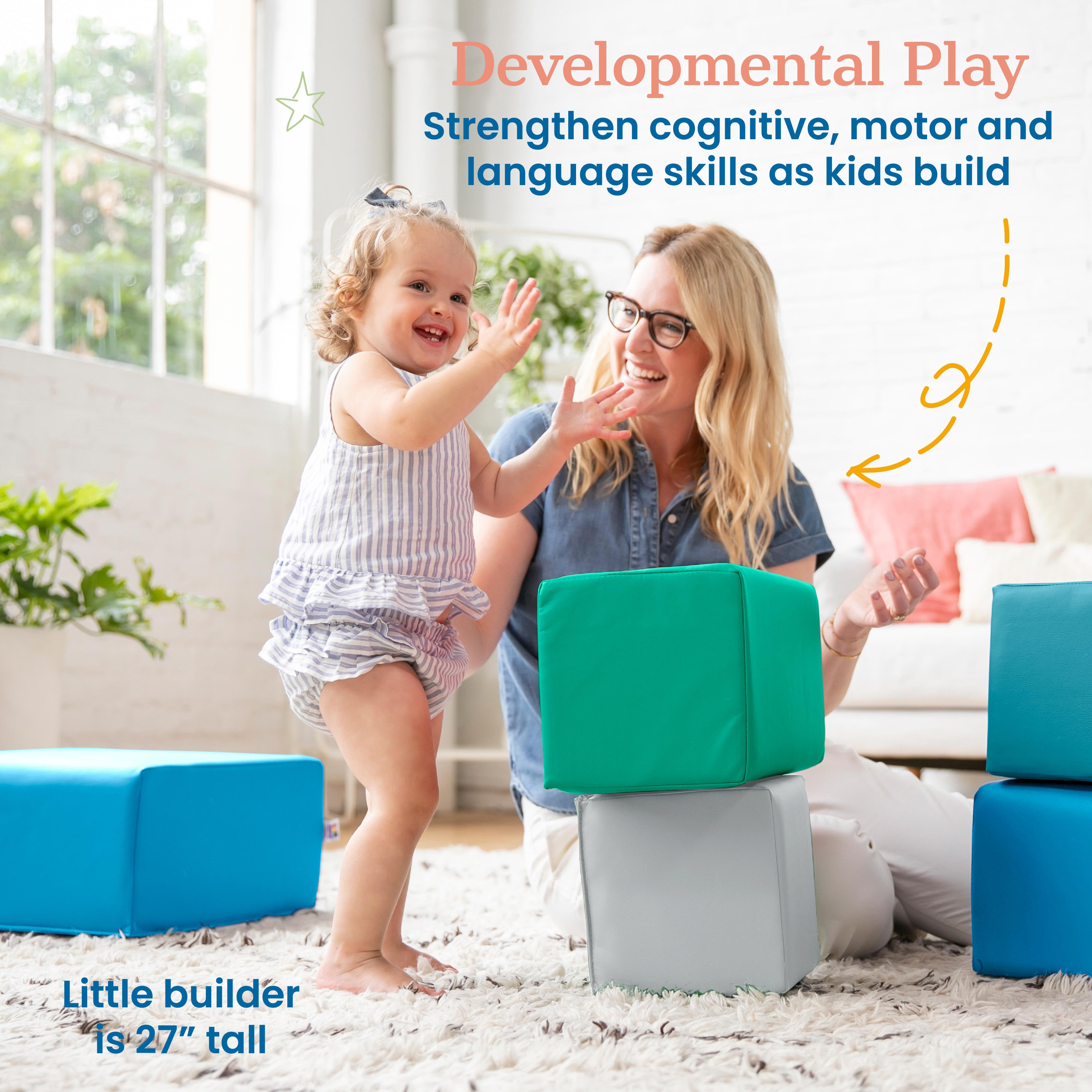 Toddler Foam Building Blocks, 7-Piece