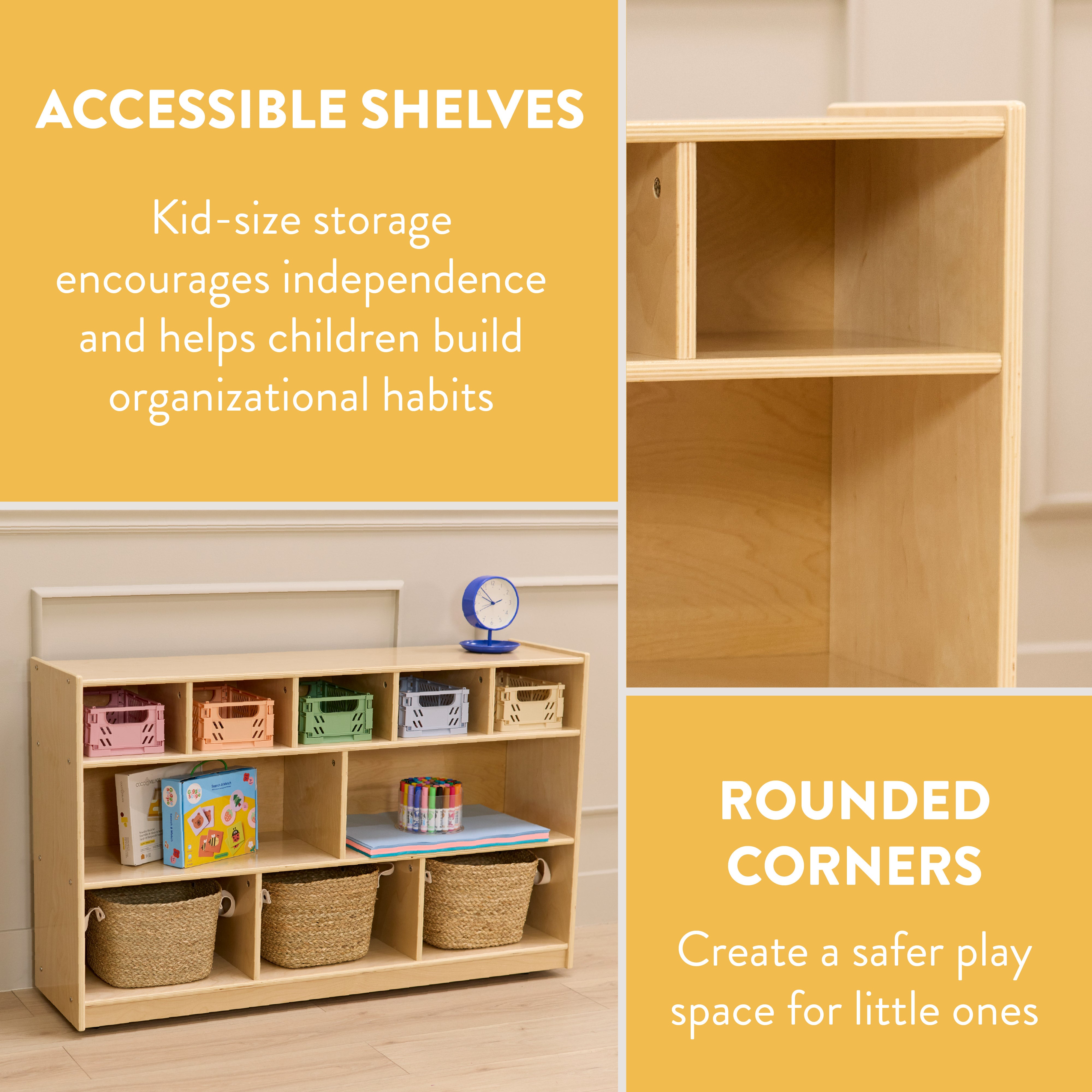 10-Compartment Mobile Cubby Storage Cabinet