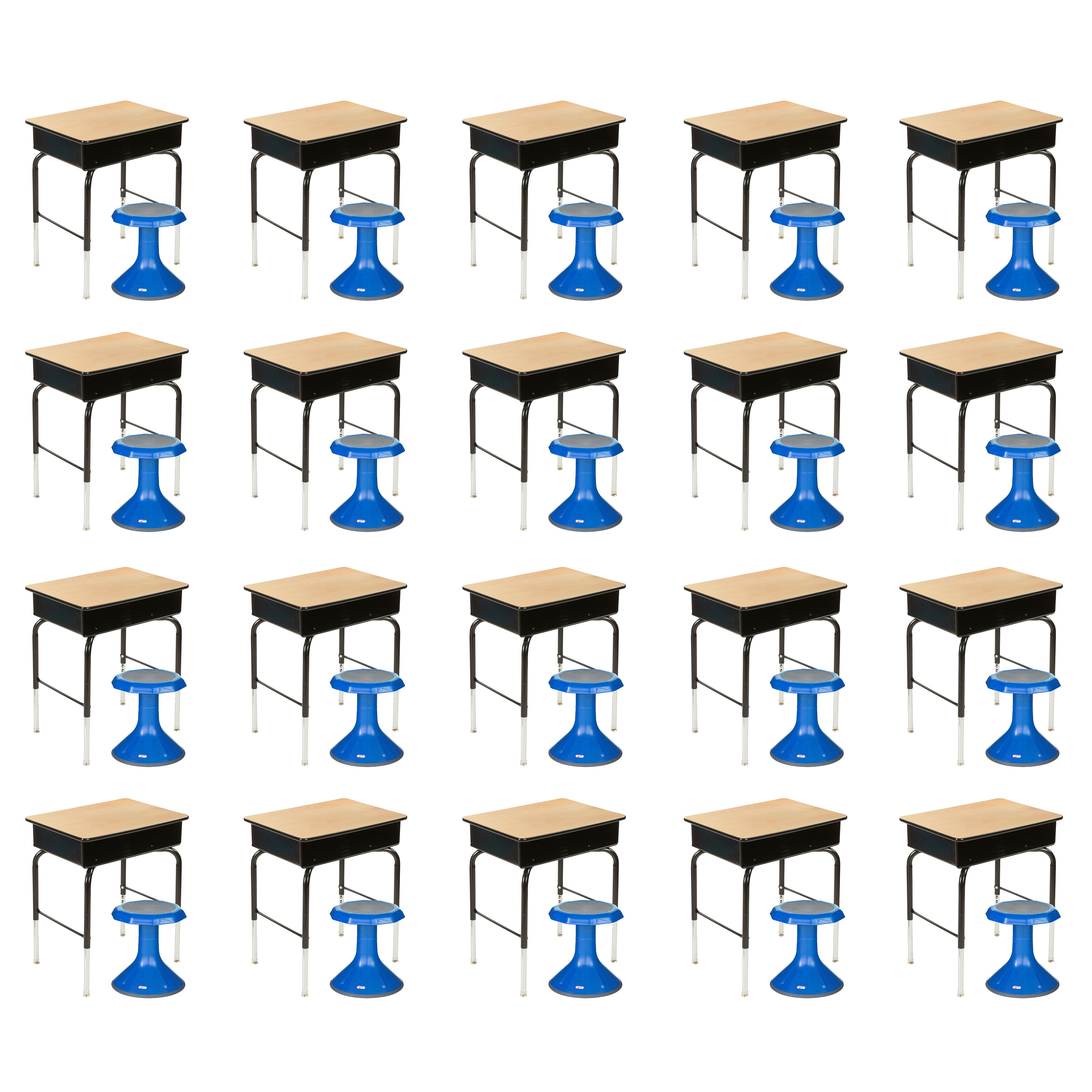 Classroom Package with Open Front Desks and ACE Stools