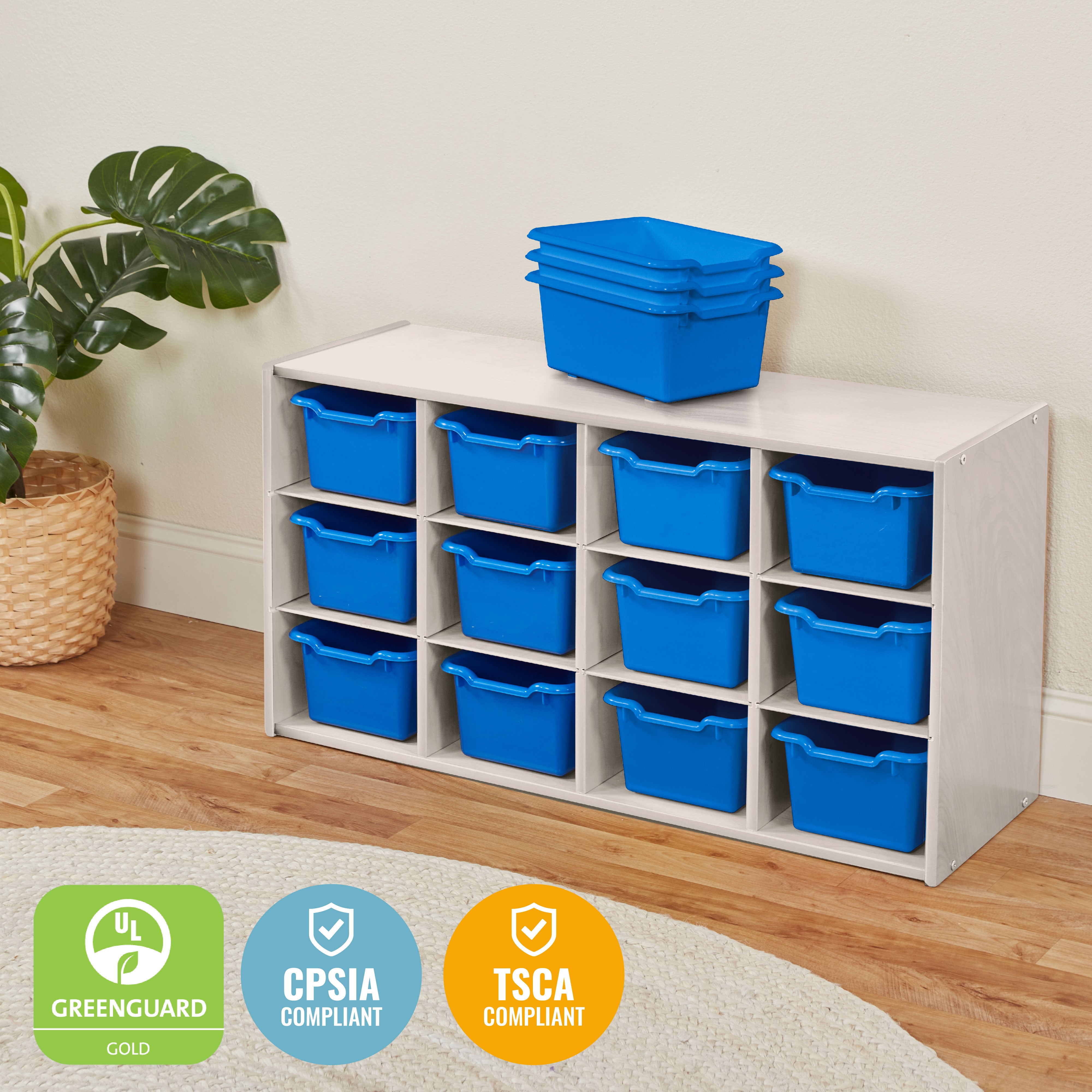 Streamline 12 Cubby Tray Cabinet and 15 Scoop Front Bins, 3x4