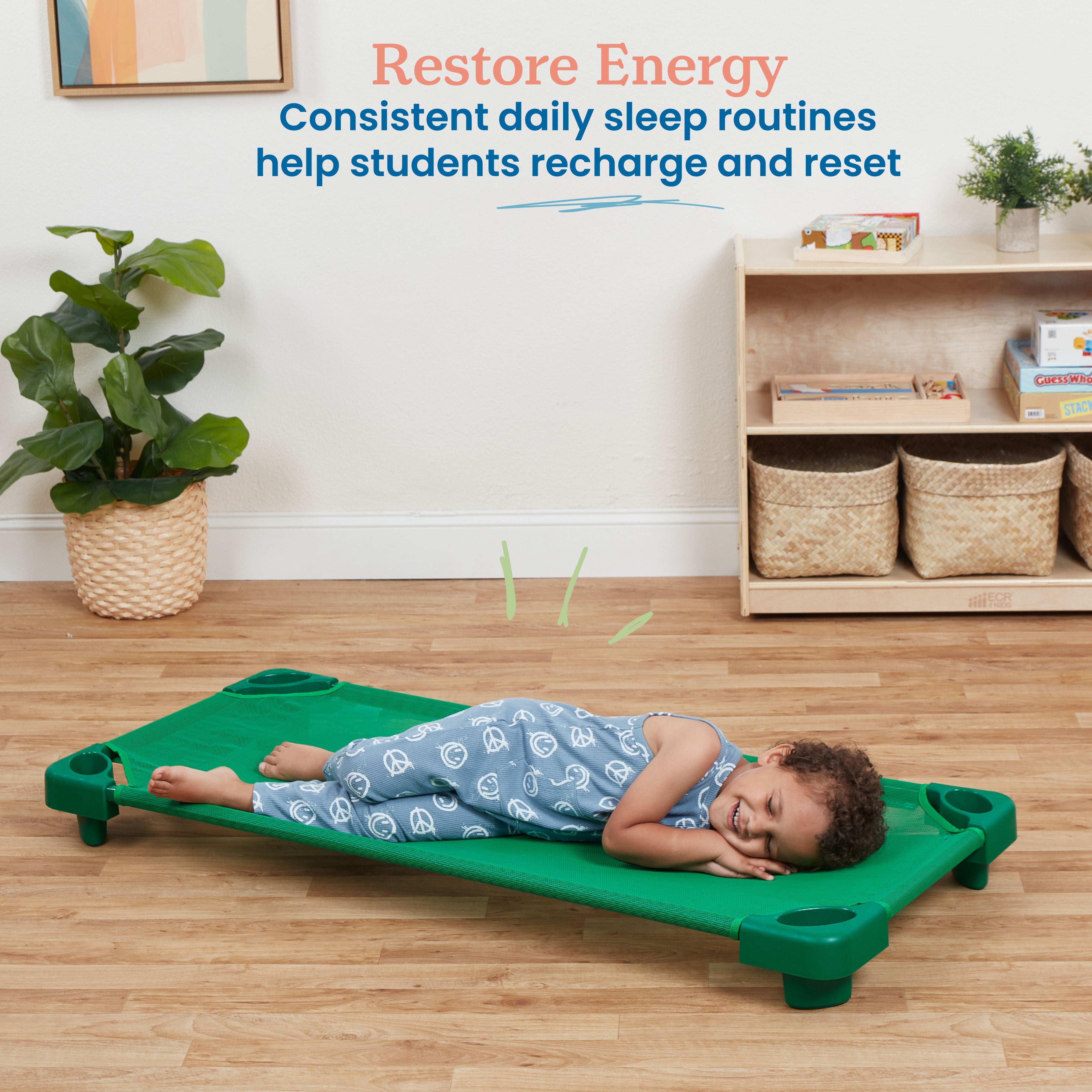 Stackable Kiddie Cot, Ready-to-Assemble, Standard Size, 6-Pack