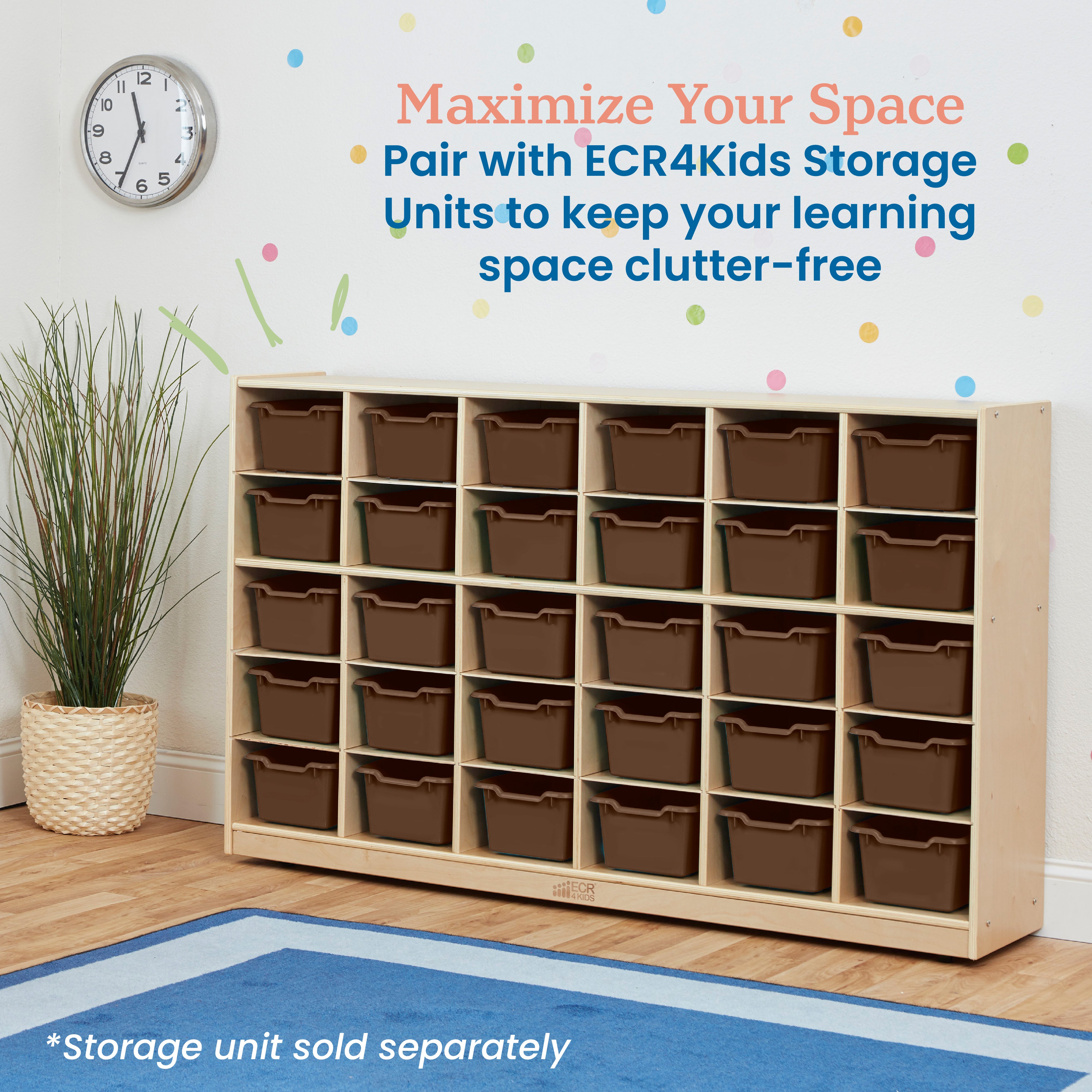Scoop Front Plastic Storage Bins, 30-Piece