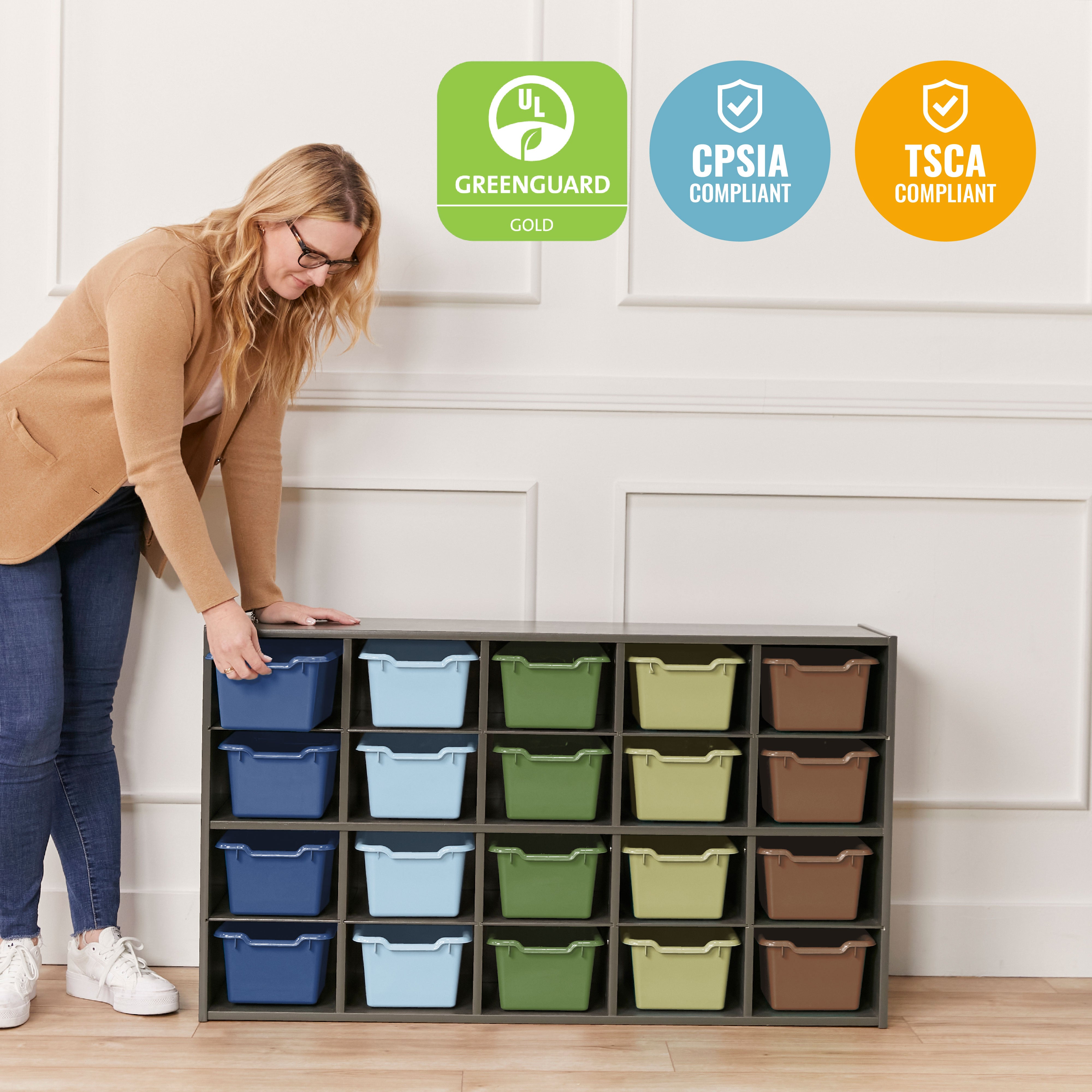 Streamline 20 Cubby Tray Cabinet with 20 Scoop Front Bins, 4x5