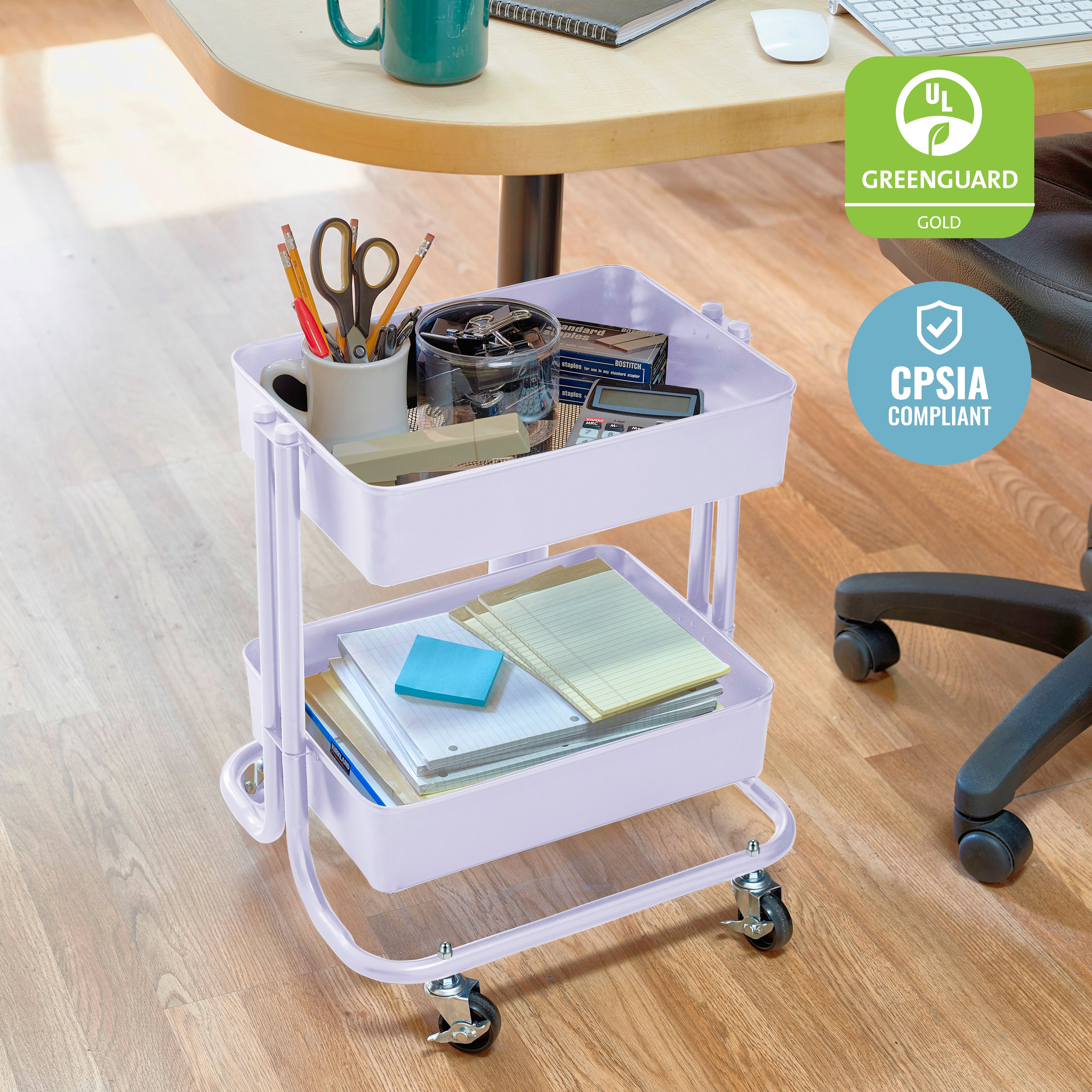 2-Tier Rolling Utility Cart