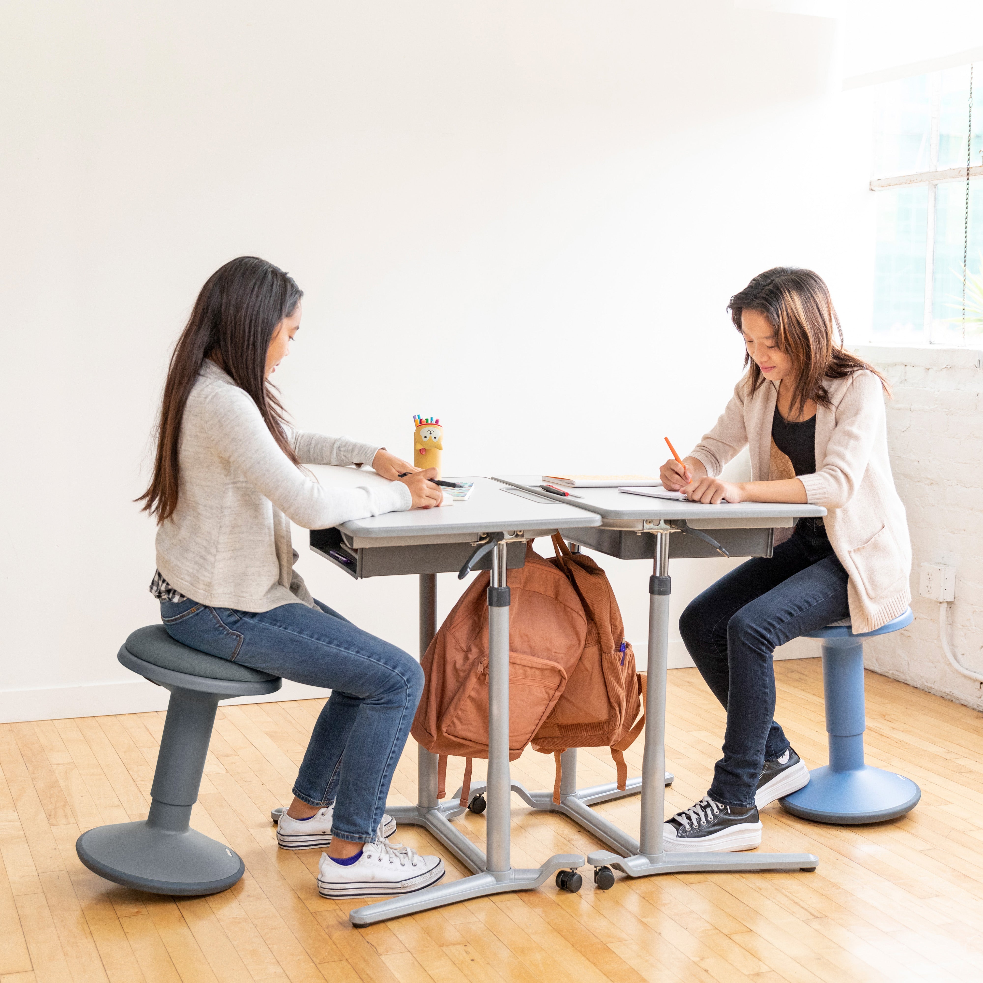 Sitwell Wobble Stool with Cushion, Adjustable Height