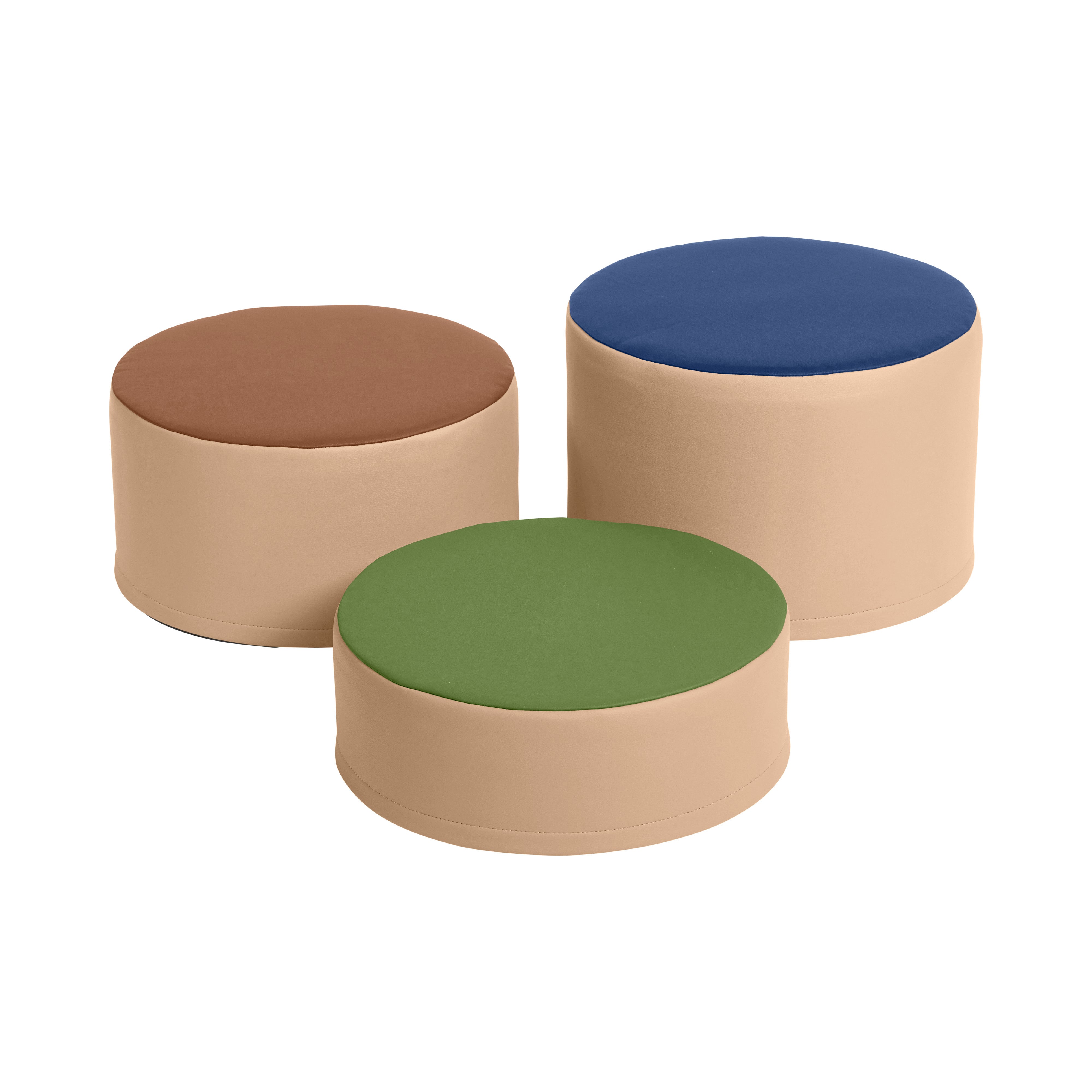 Colorful Stump Stool Set, 3-Piece