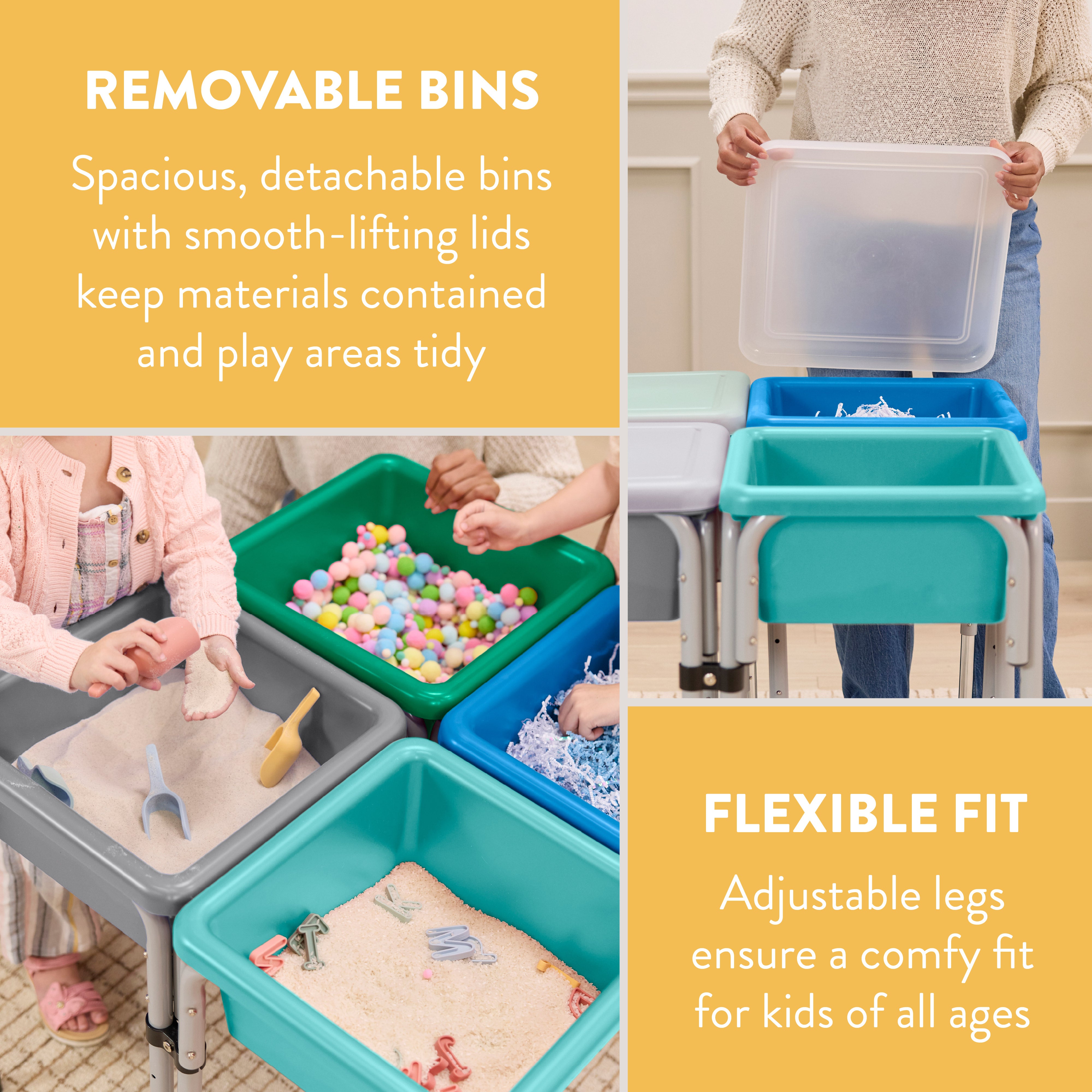 Adjustable Quad Sensory Tables with Lids