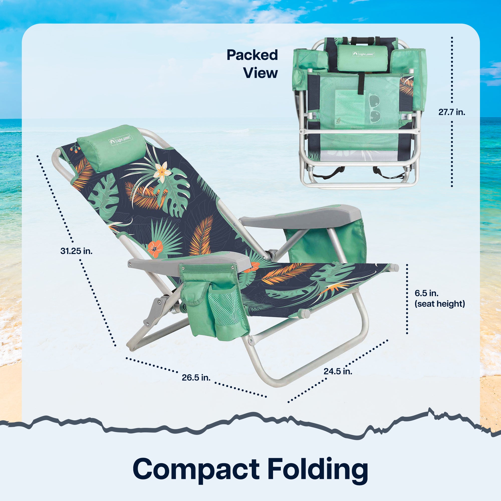 ECO Ultimate Backpack Beach Chair, Portable Seating