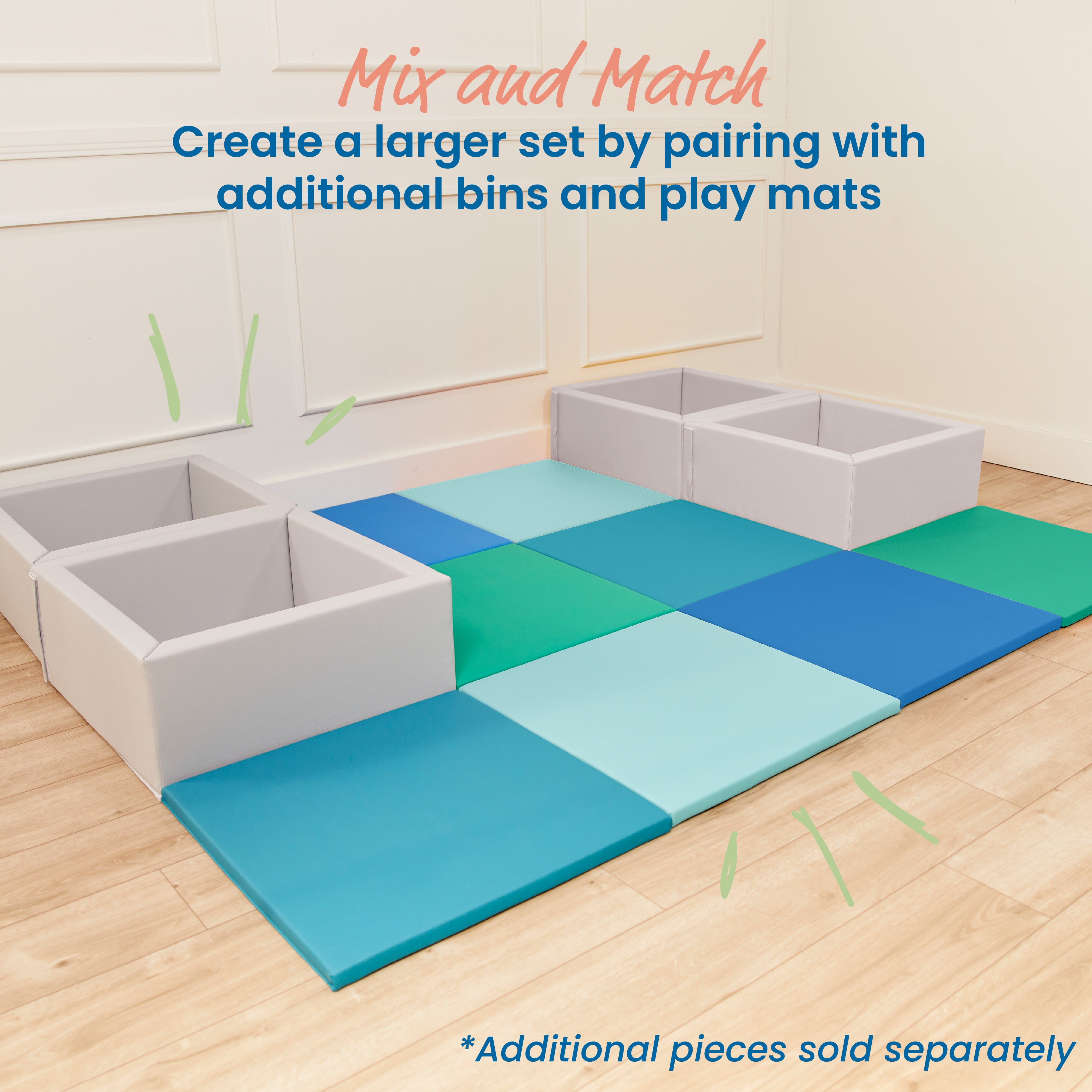 Play Patch Activity Mat and Toy Bins, 6-Piece