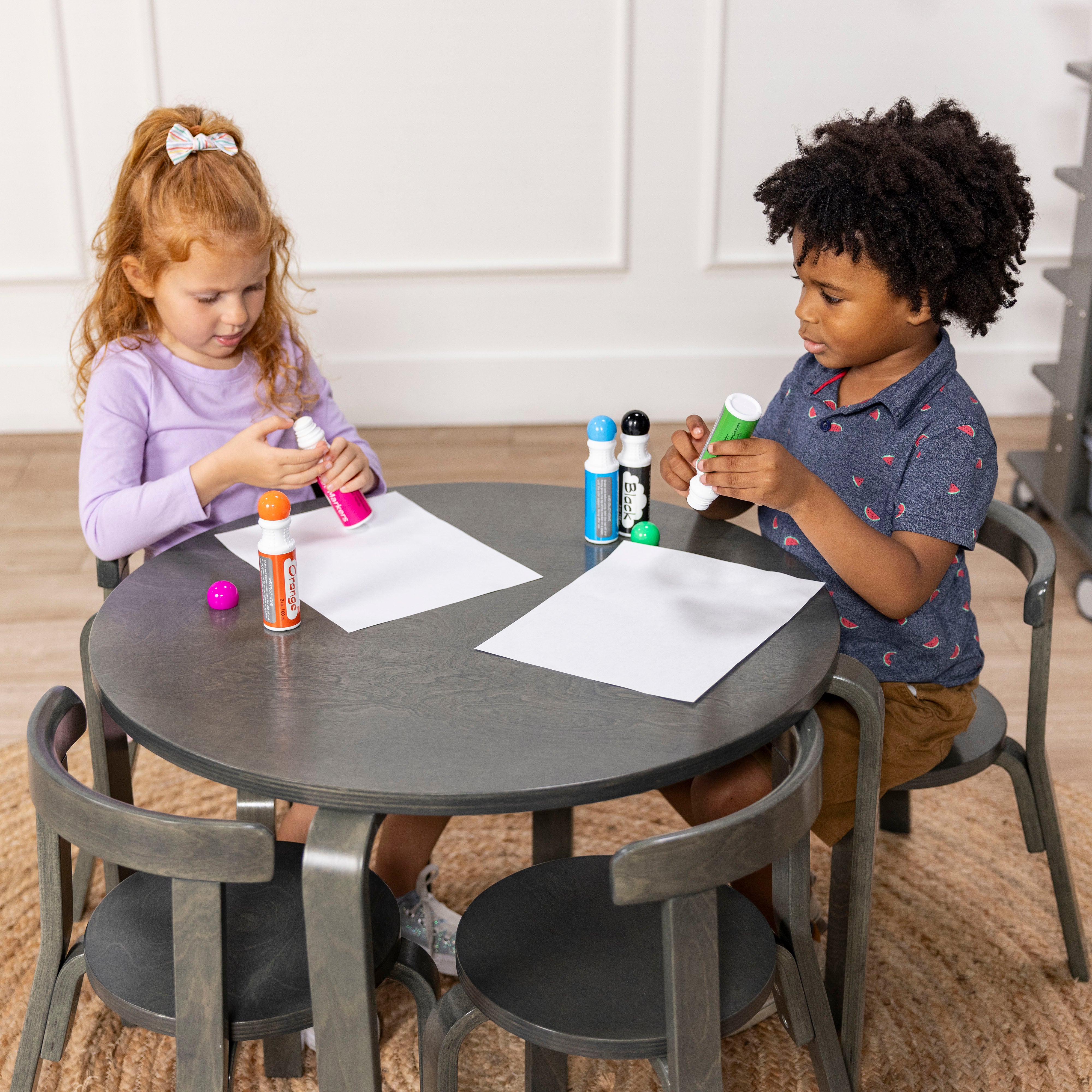 Bentwood Table and Curved Back Chair Set, 5-Piece