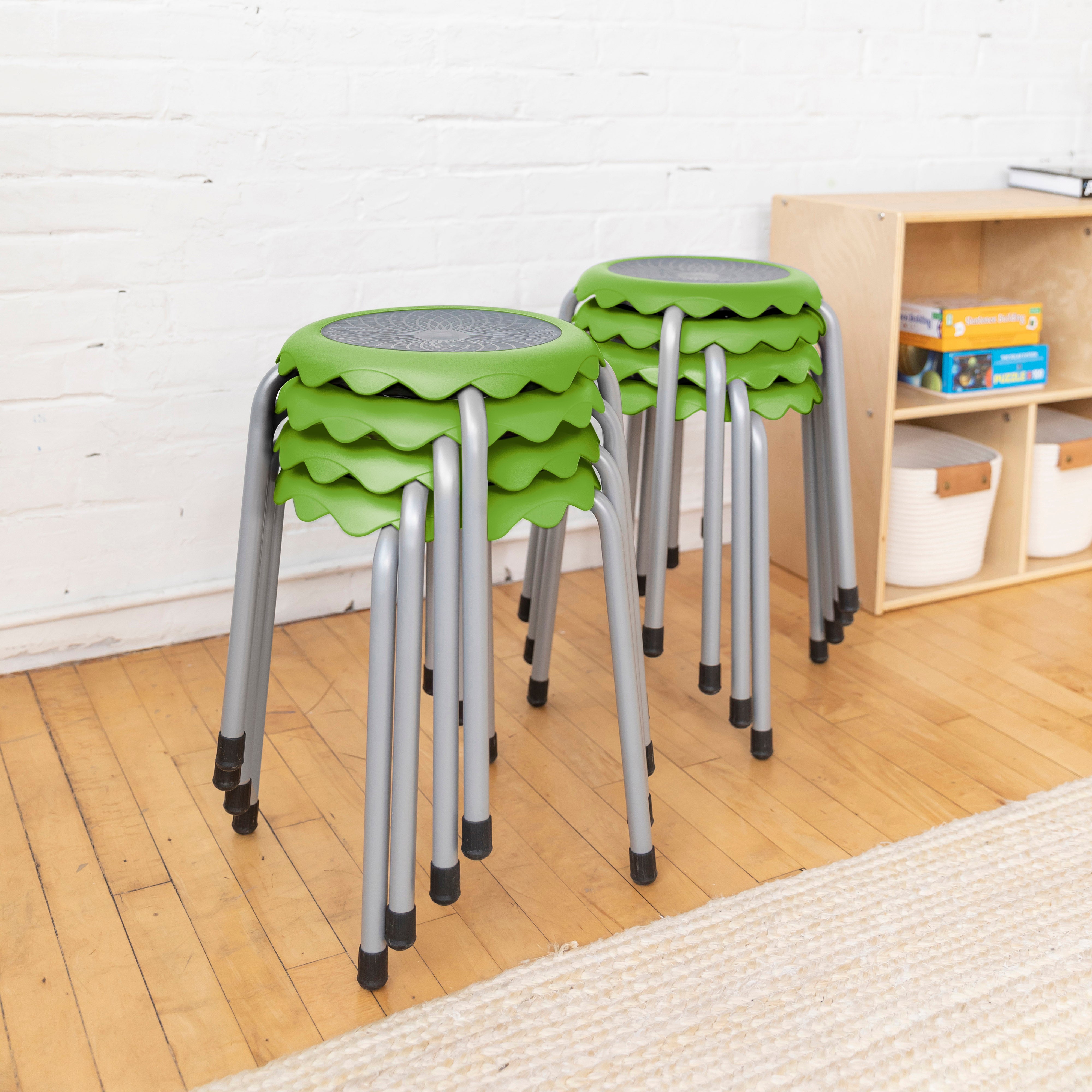 Daisy Stackable Stool with Glides Seating Set, 8-Piece