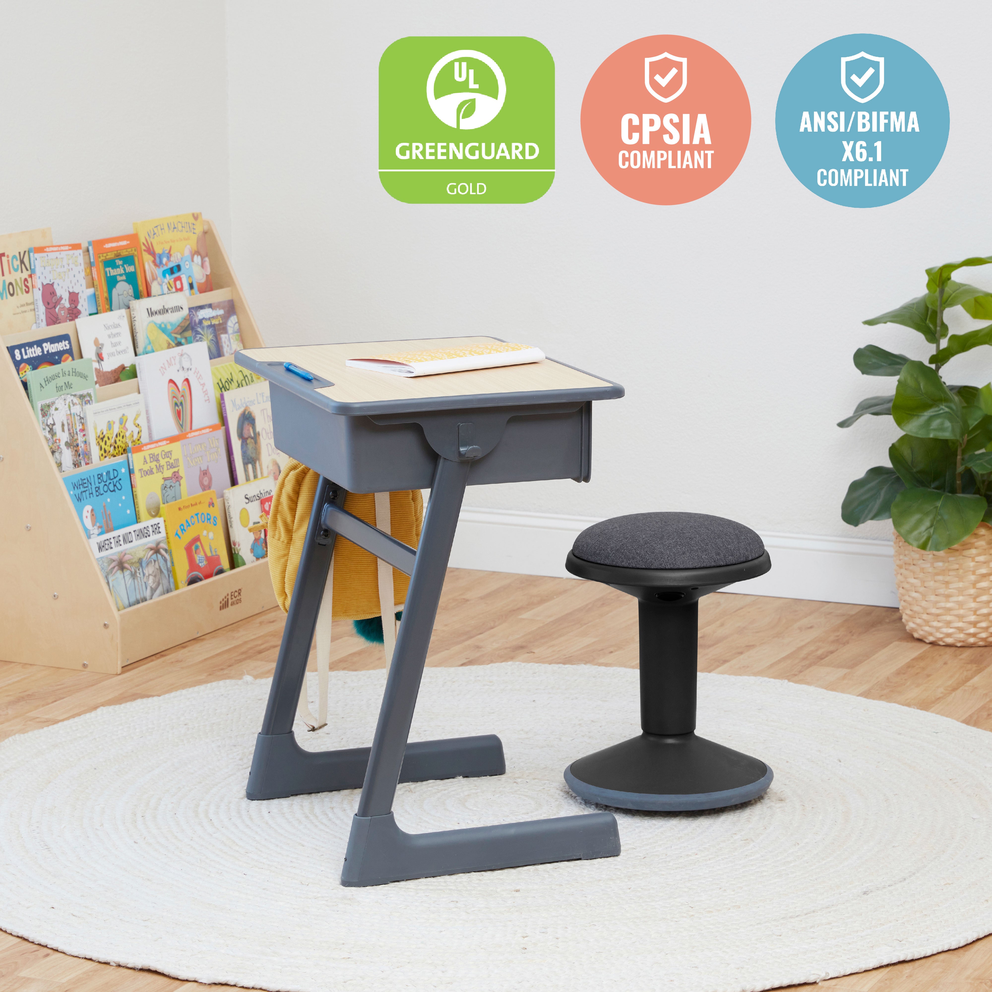Sitwell Wobble Stool with Cushion, Adjustable Height