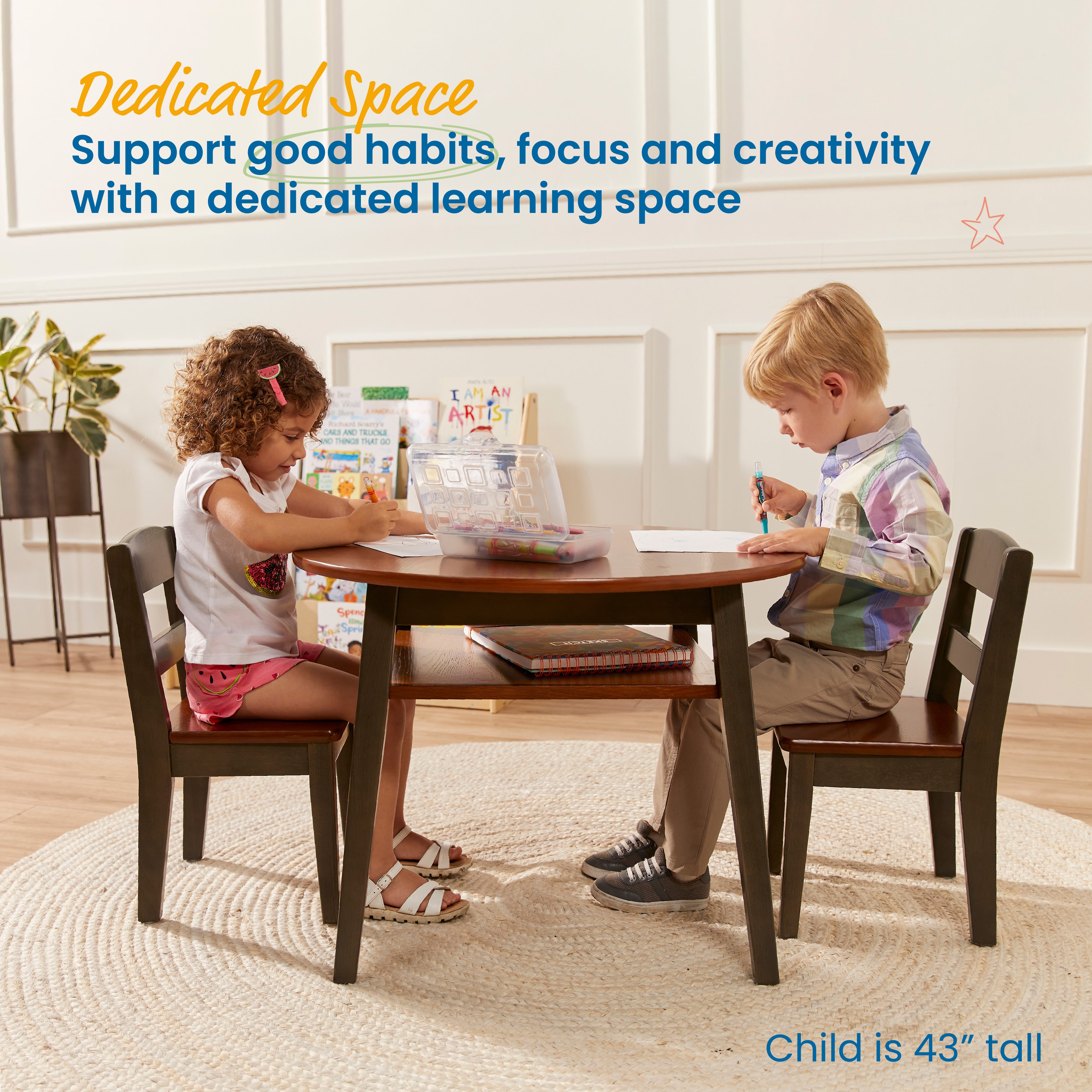 Hideaway Table and Chair Set, 3-Piece