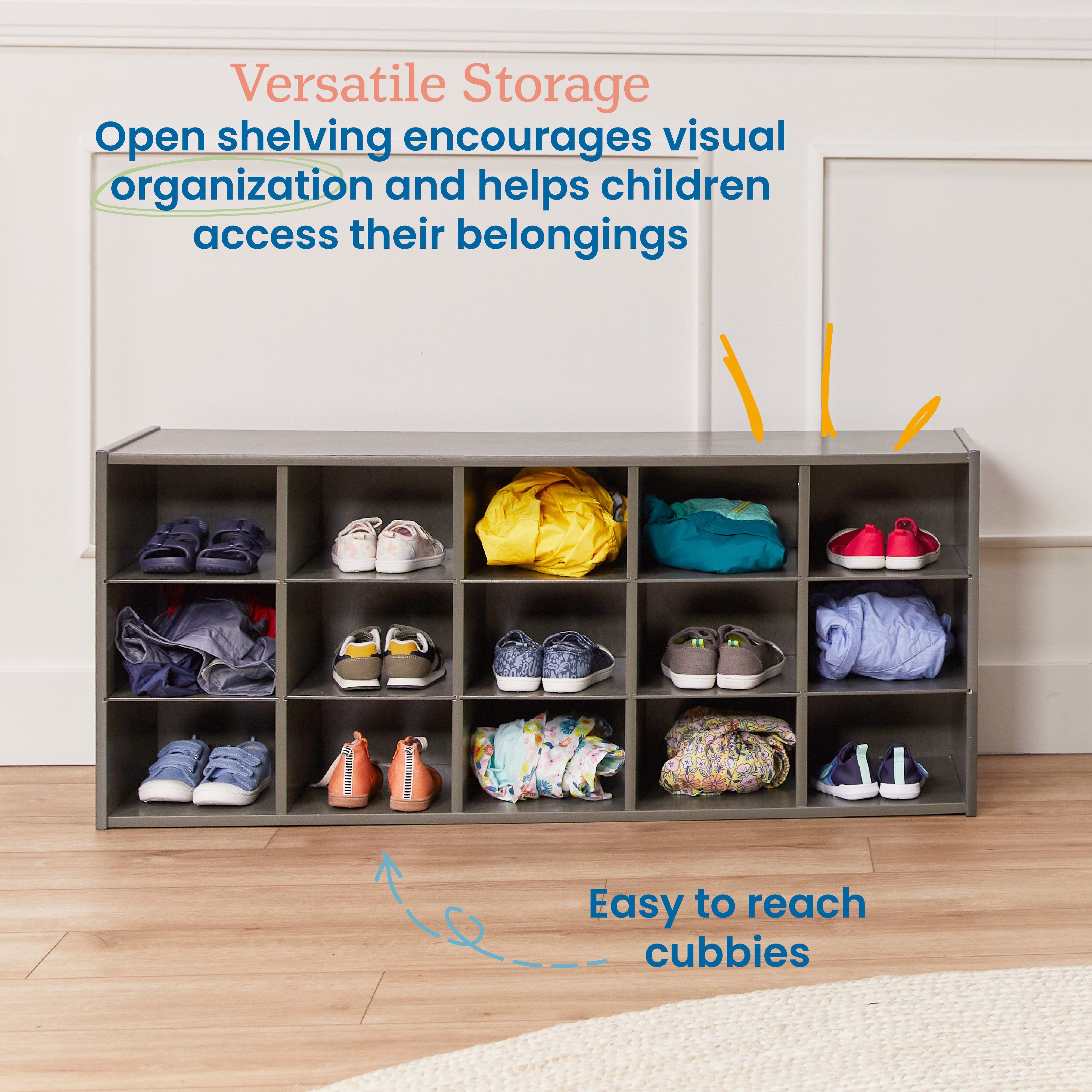 Streamline 15 Cubby Tray Storage Cabinet, 3x5