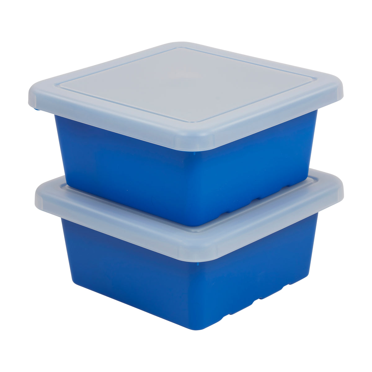 Stackable Square Bins with Non-Snap Lids, 2-Pack
