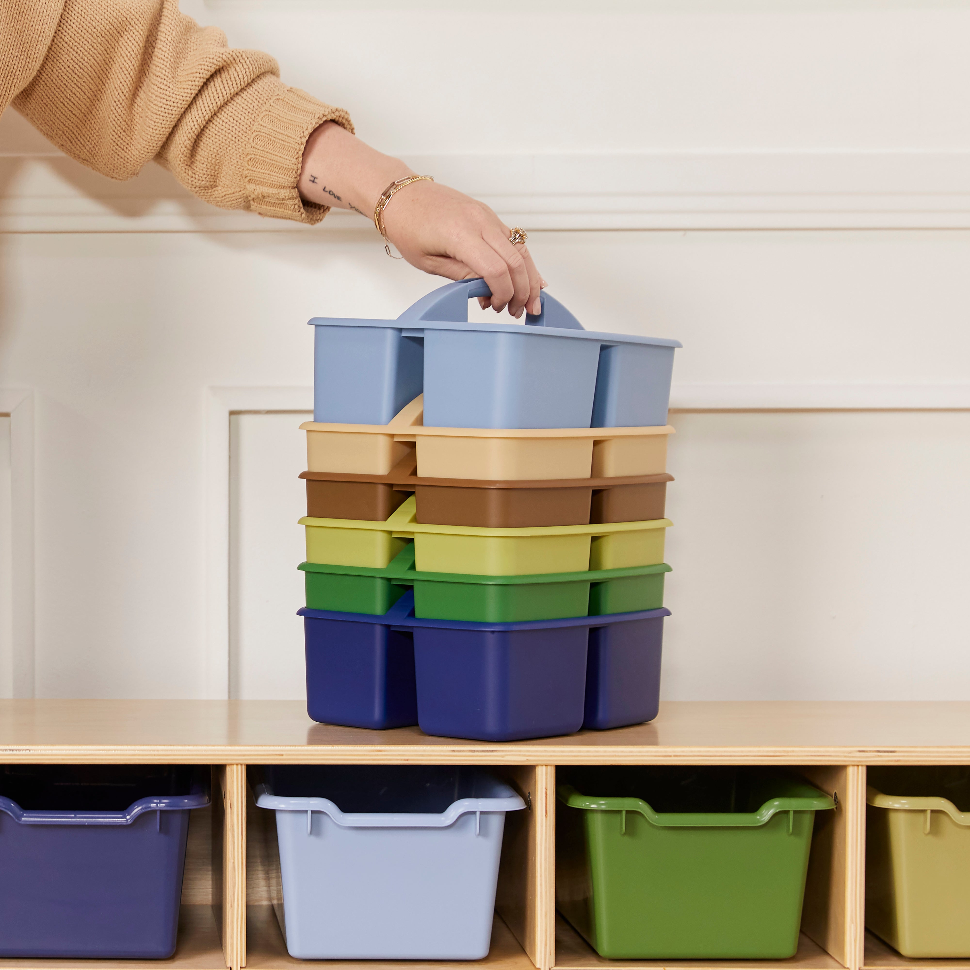 3-Compartment Storage Caddy, 6-Pack