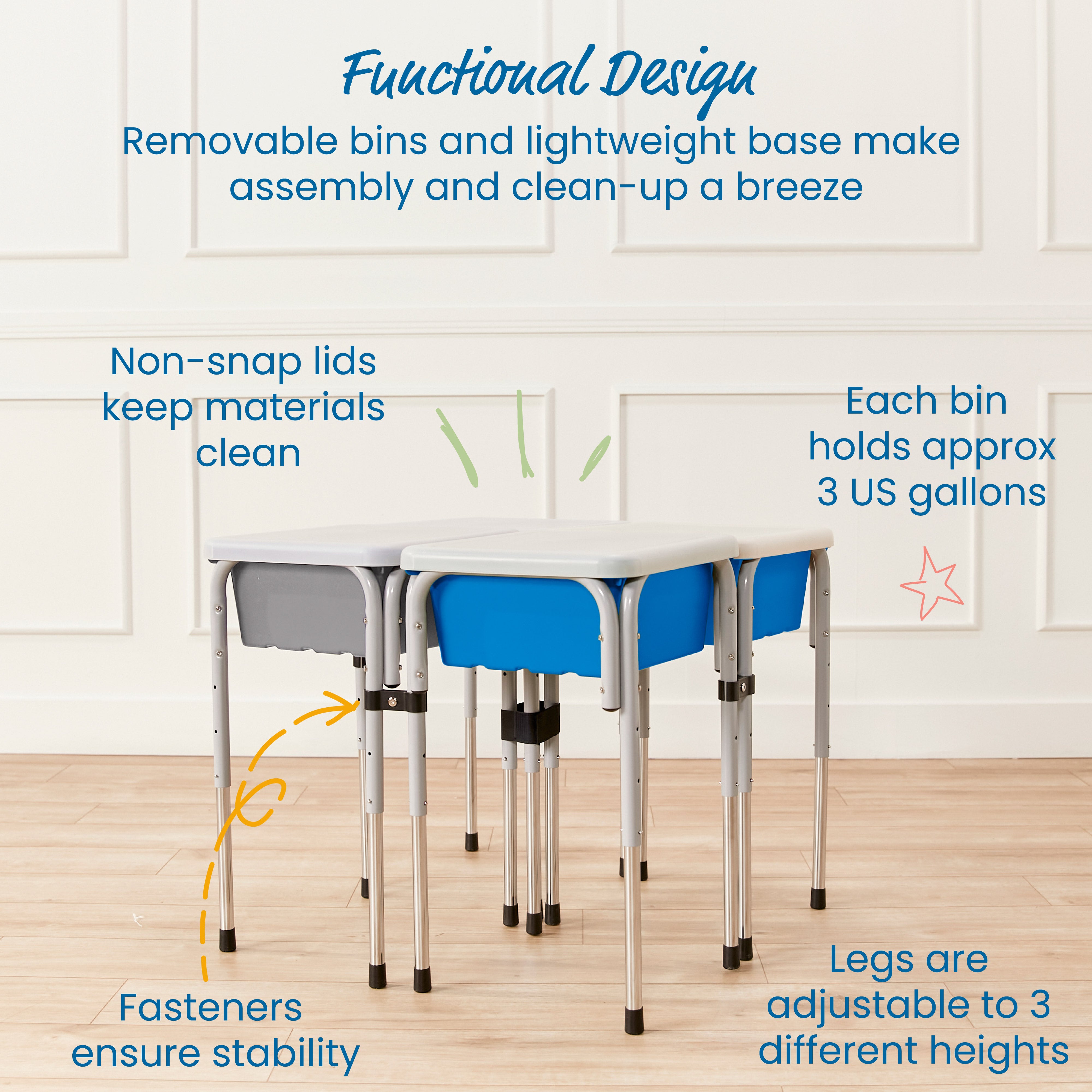 4-Station Sand and Water Adjustable Play Table