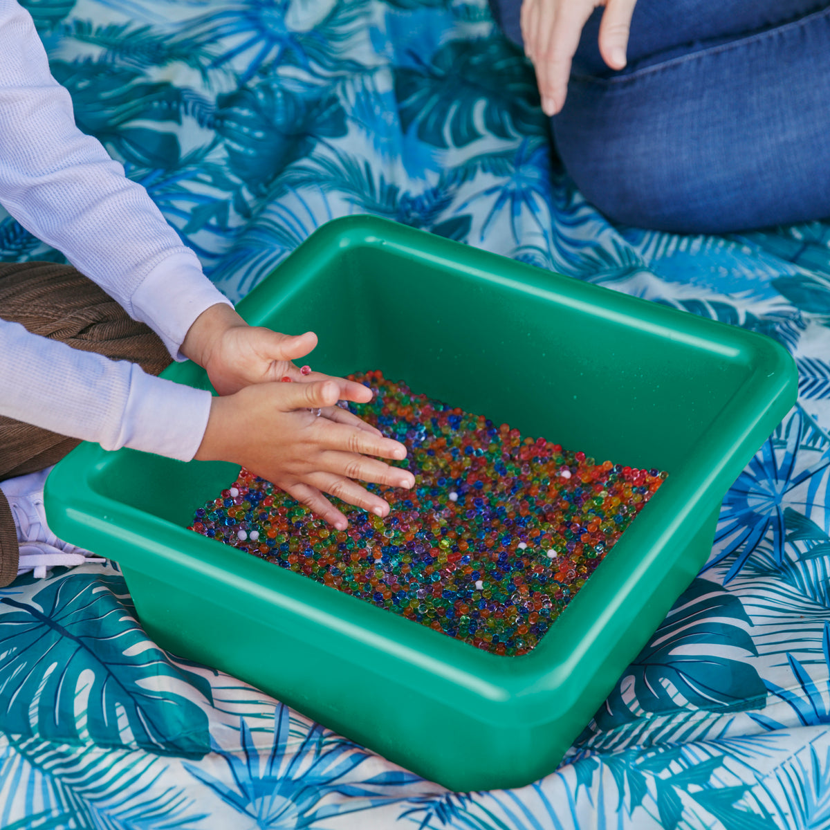 Stackable Square Bins with Non-Snap Lids, 4-Pack