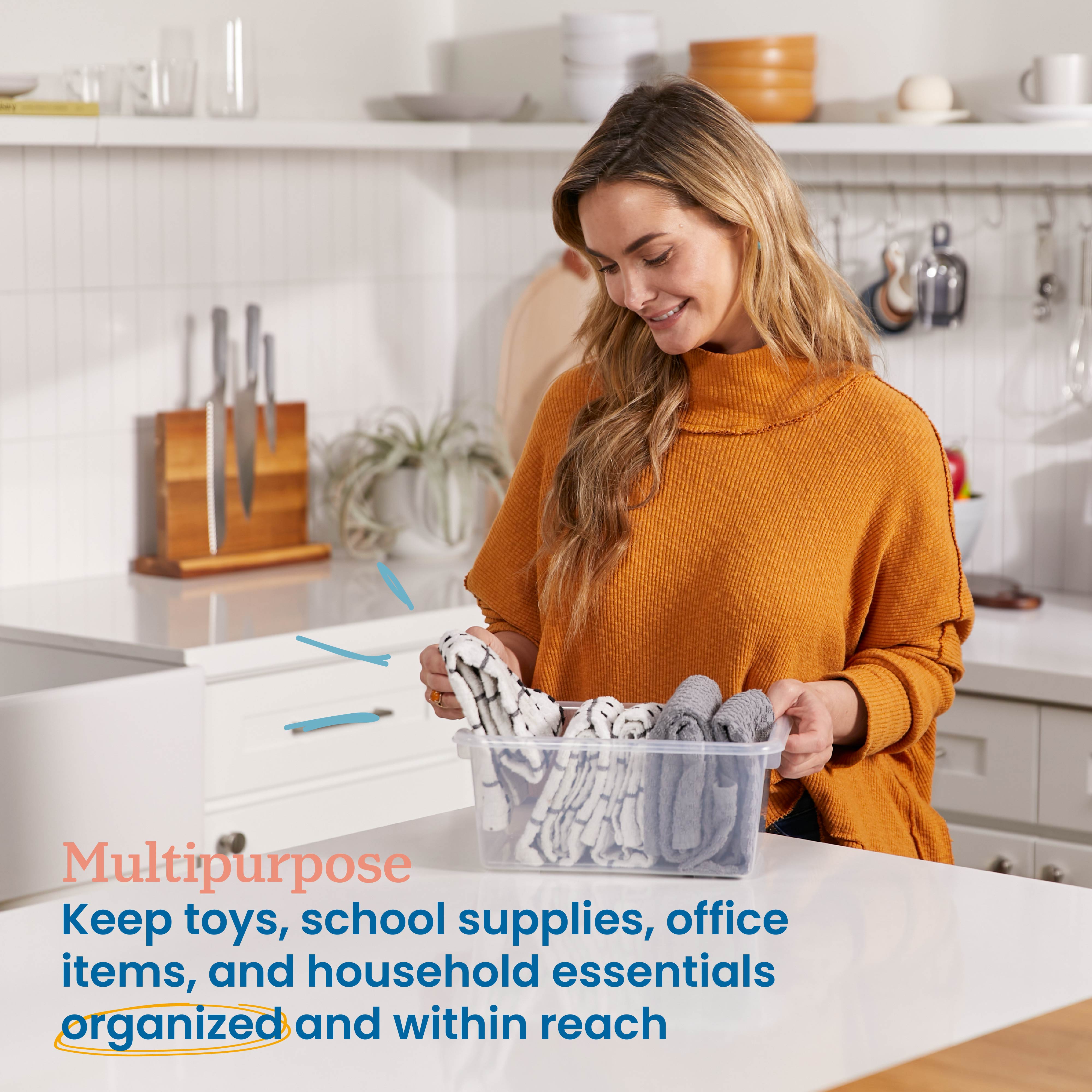 Scoop Front Plastic Storage Bins, 20-Piece