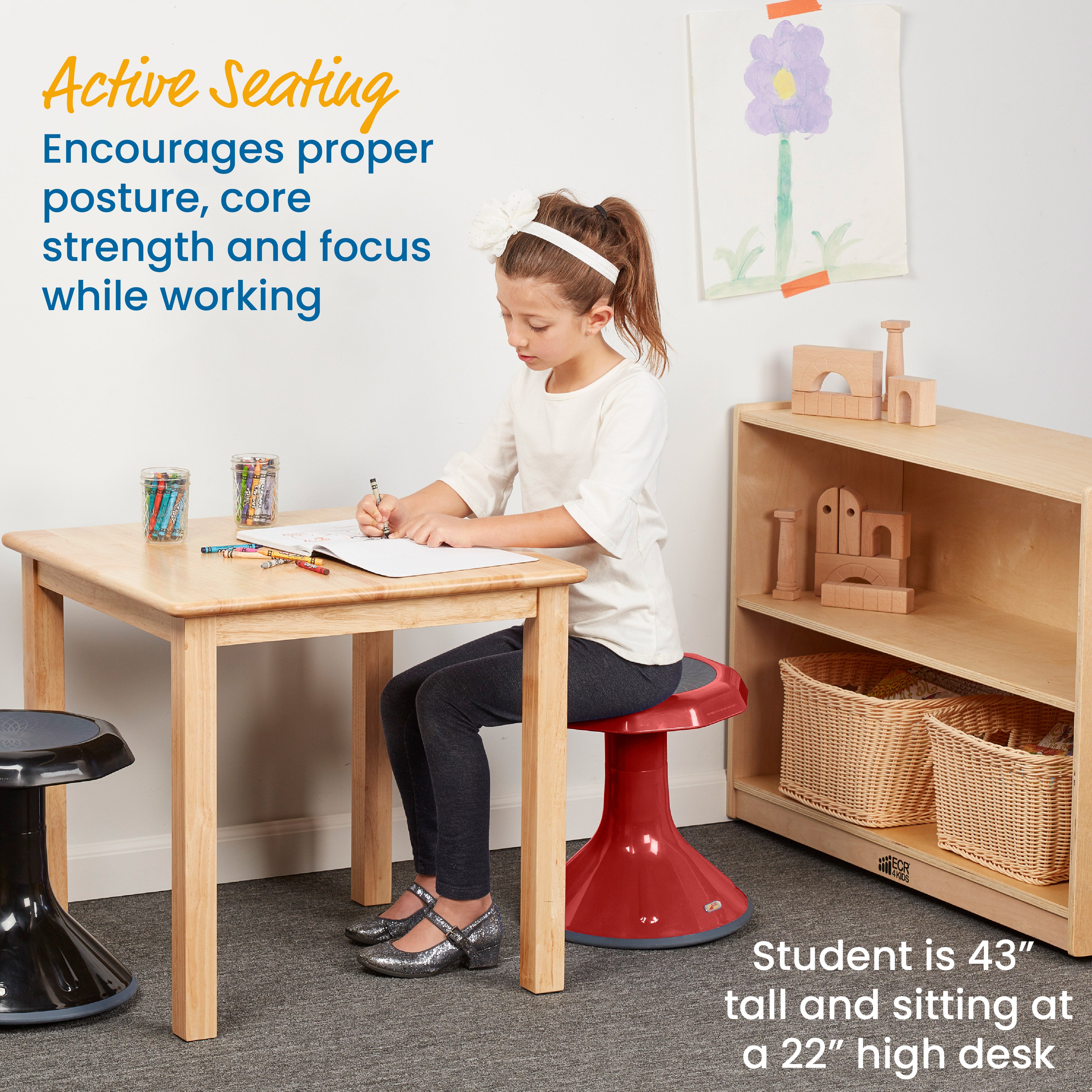 ACE Active Core Engagement Wobble Stool, 15-Inch Seat Height