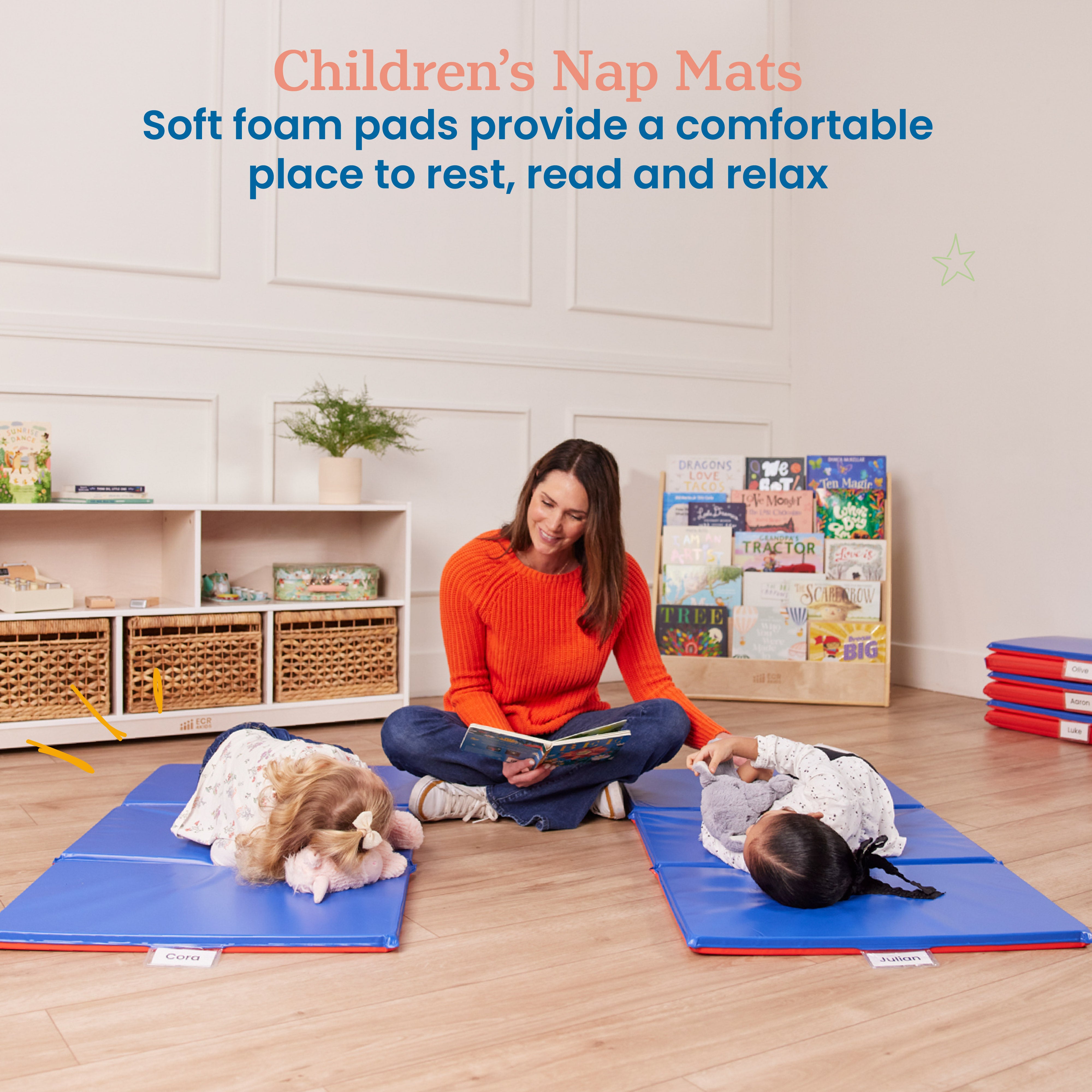 Premium Folding Rest Mat - Red/Blue